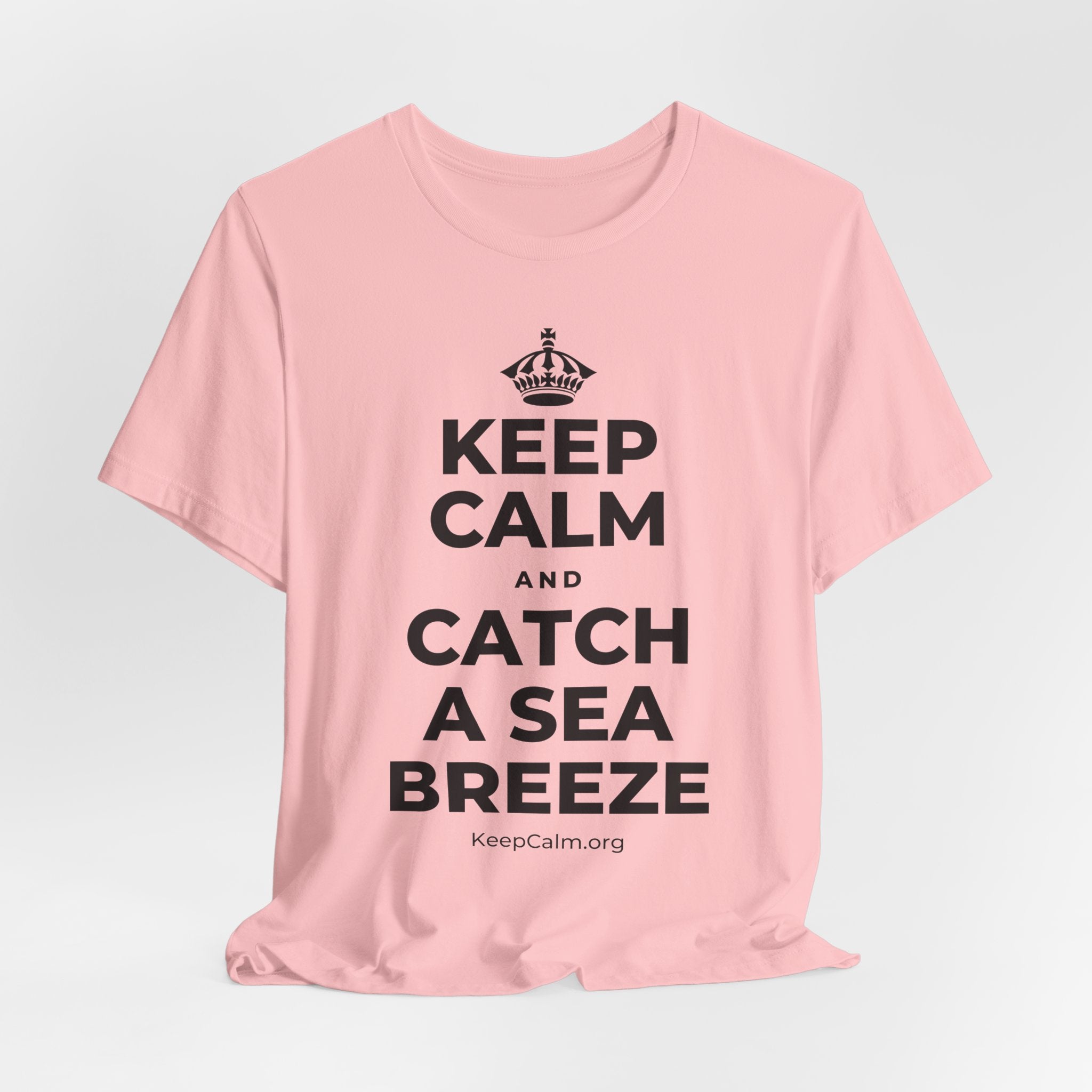 KEEP CALM AND CATCH A SEA BREEZE T-Shirt (White–Asphalt)