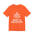 KEEP CALM AND REST & RECOVER T-Shirt (Baby Blue–Silver)
