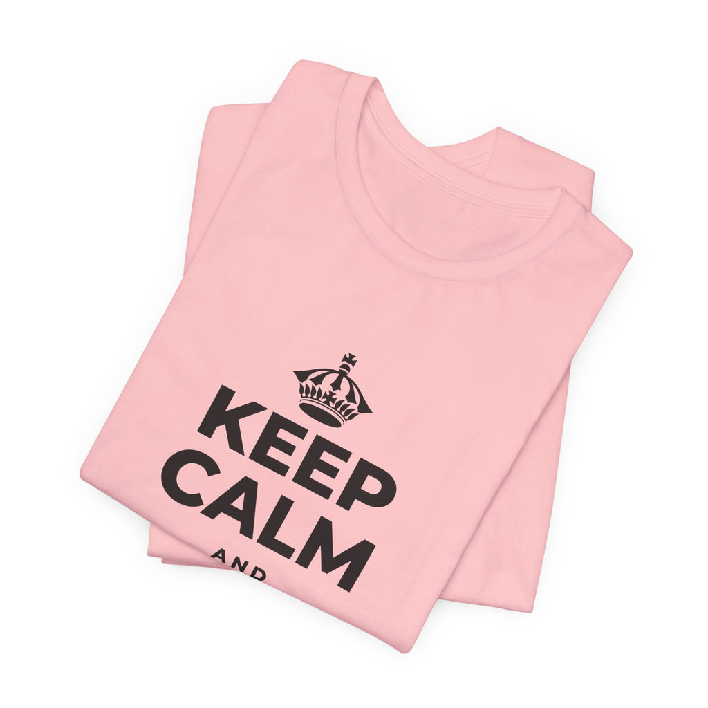 KEEP CALM AND BREATHE SLOW T-Shirt (White–Asphalt)