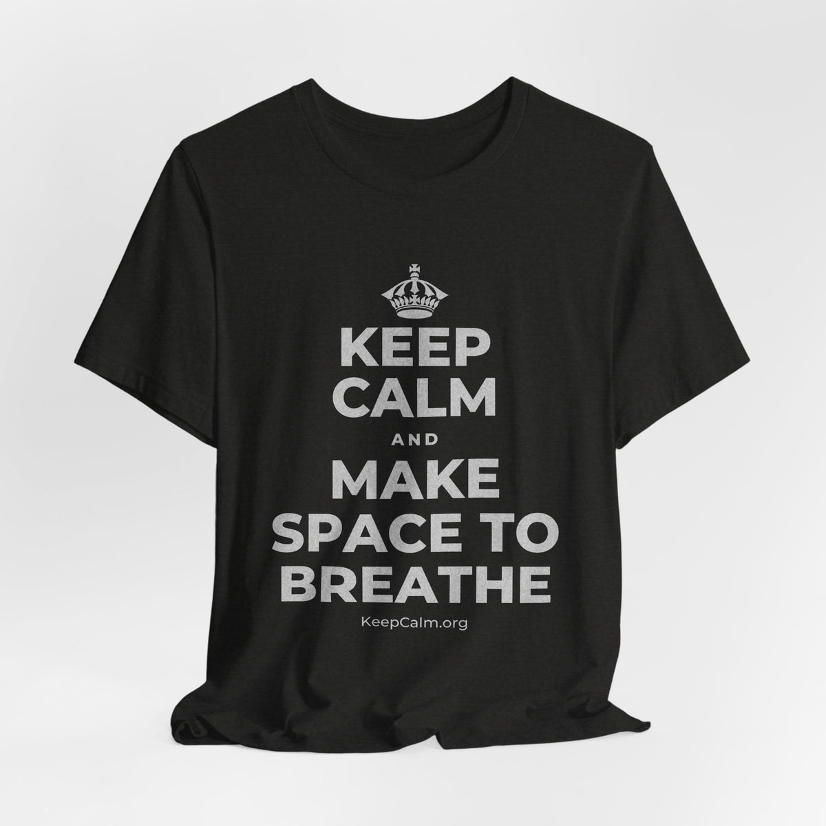 KEEP CALM AND MAKE SPACE TO BREATHE T-Shirt (Soft Cream–Heather Mauve)