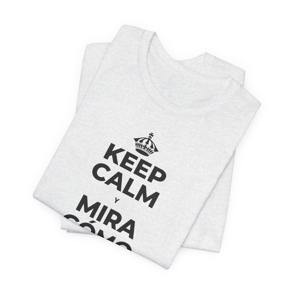 KEEP CALM Y MIRA CÓMO CAMBIAN LAS HOJAS T-Shirt (Soft Cream–Heather Mauve)