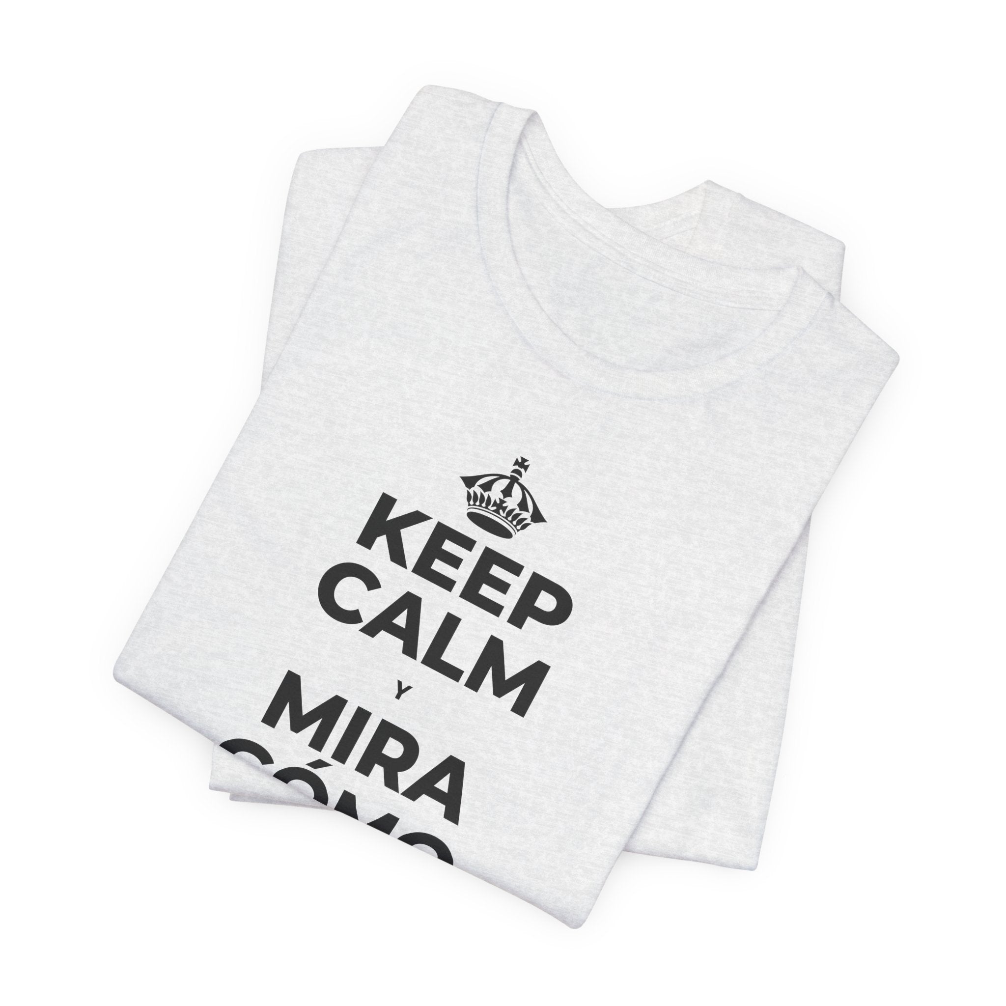 KEEP CALM Y MIRA CÓMO CAMBIAN LAS HOJAS T-Shirt (Soft Cream–Heather Mauve)