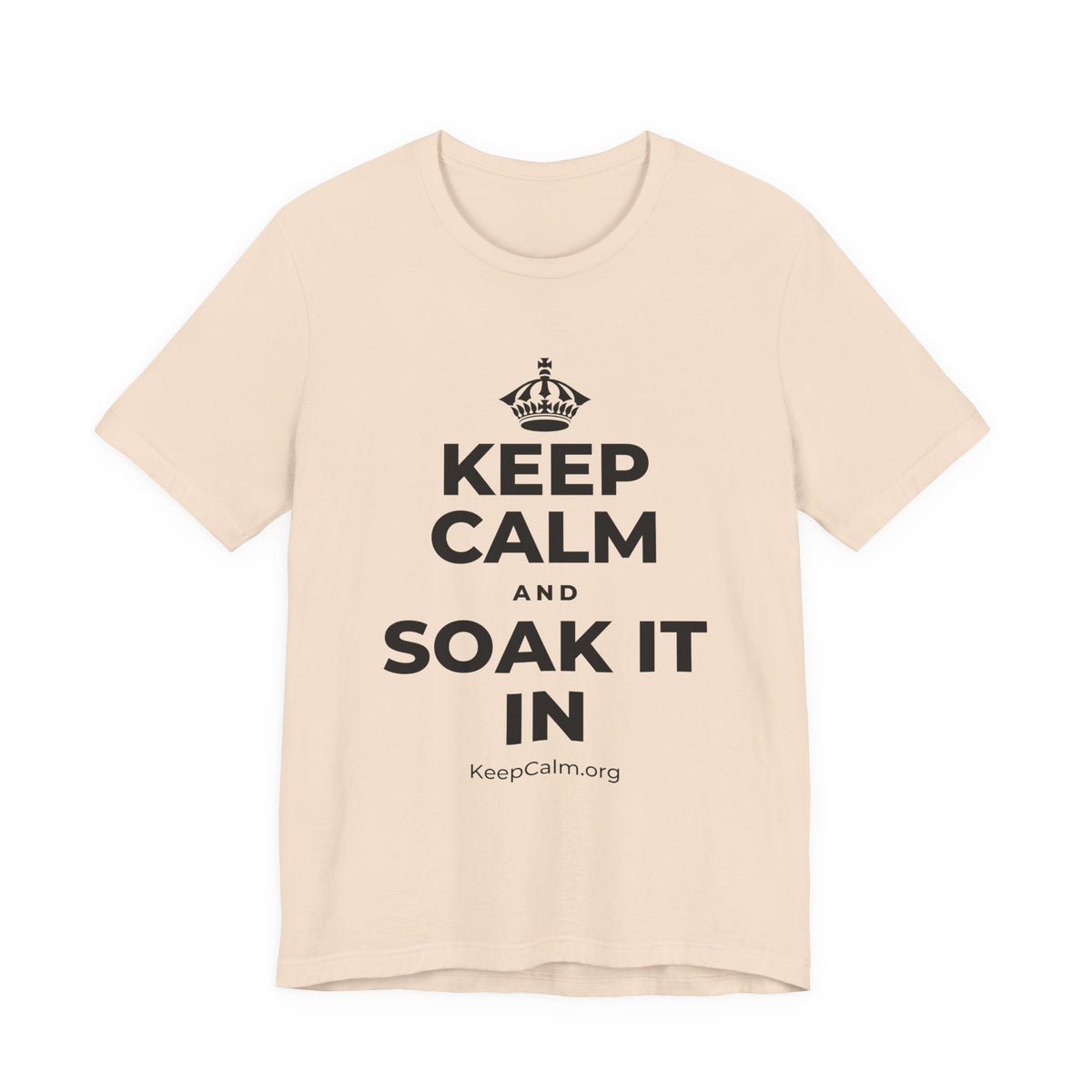 KEEP CALM AND SOAK IT IN T-Shirt (Soft Cream–Heather Mauve)