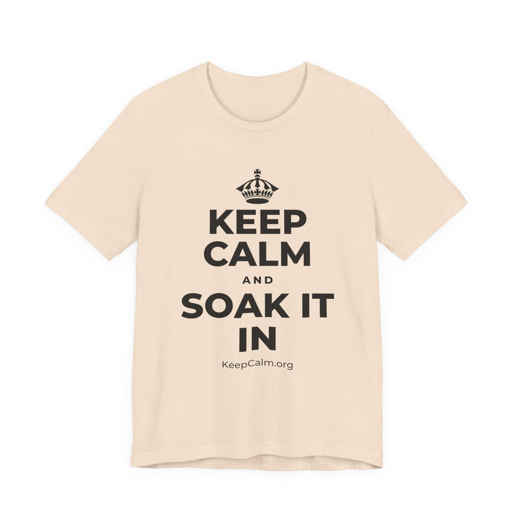 KEEP CALM AND SOAK IT IN T-Shirt (Soft Cream–Heather Mauve)