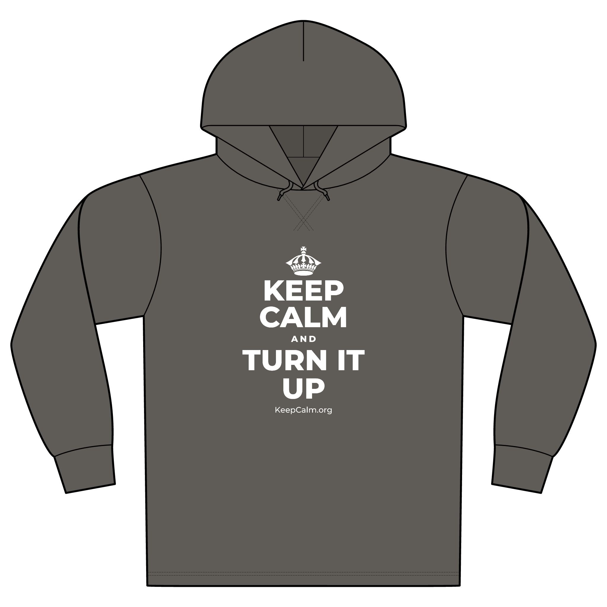 KEEP CALM AND TURN IT UP Organic Hoodie Tee