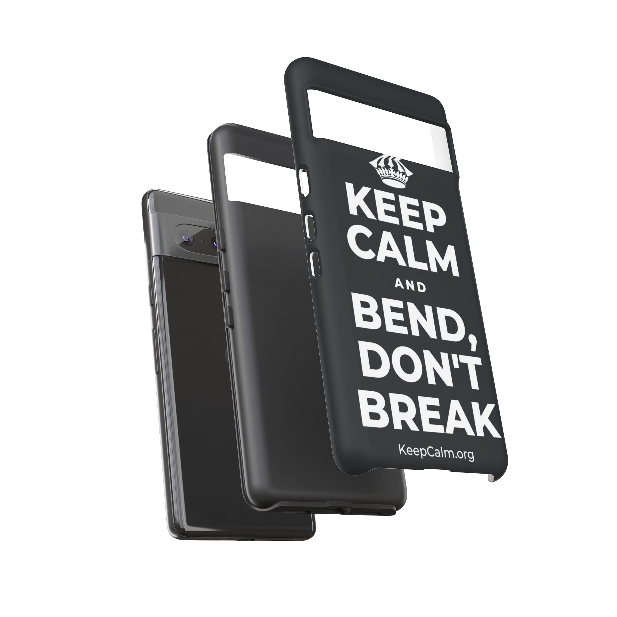 KEEP CALM AND BEND, DON'T BREAK Phone Case (Dark)