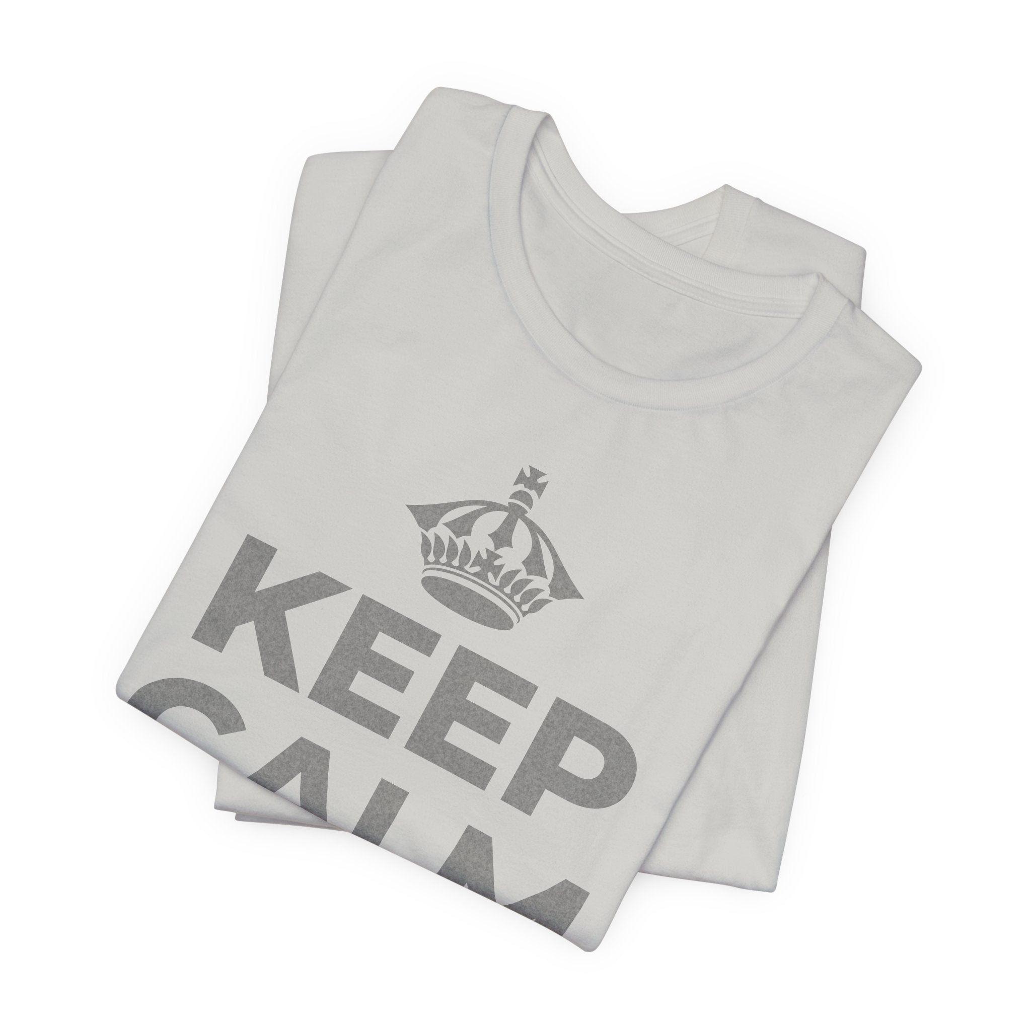 KEEP CALM AND 相信好事正在路上 T-Shirt (Baby Blue–Silver)