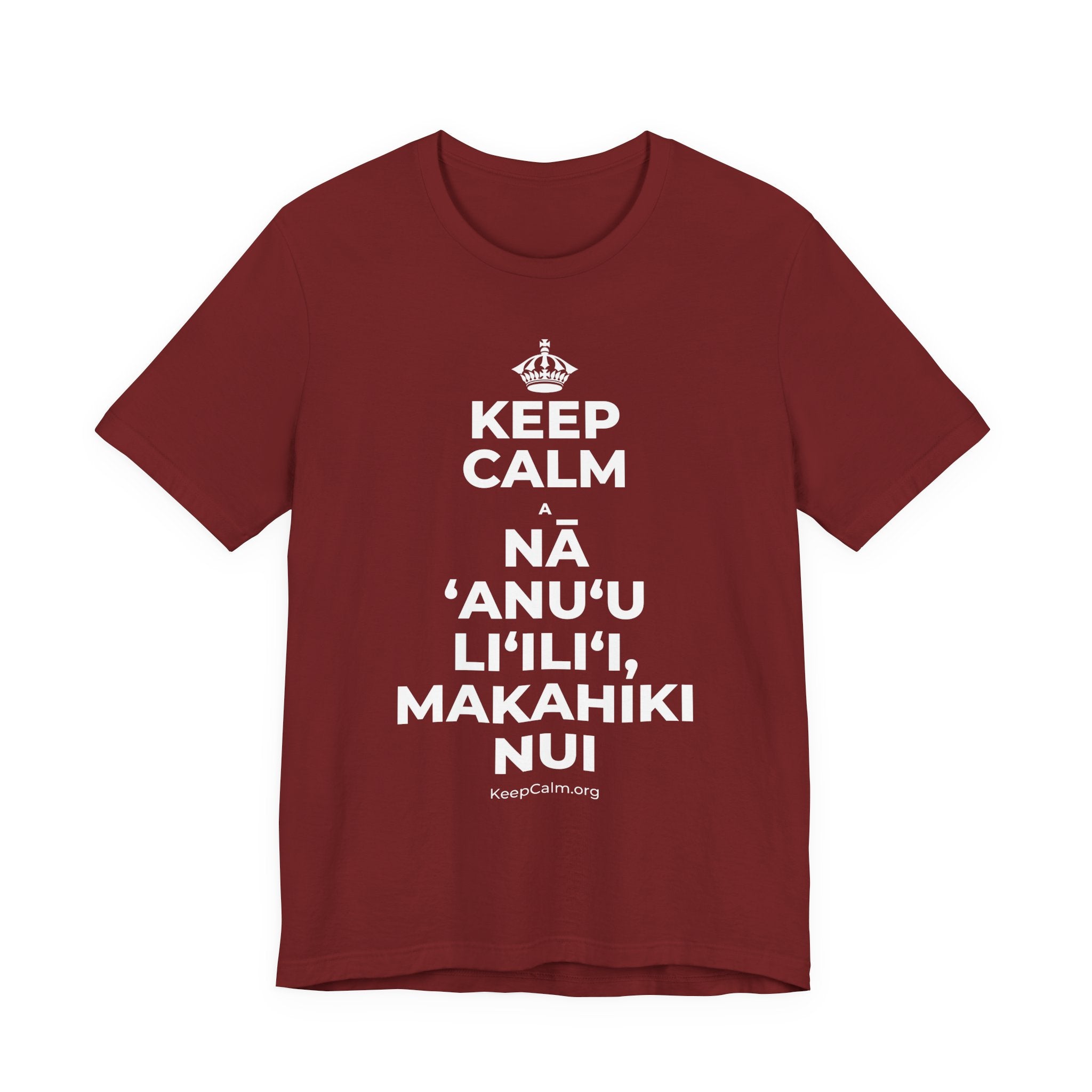 KEEP CALM A NĀ ʻANUʻU LIʻILIʻI, MAKAHIKI NUI T-Shirt (Baby Blue–Silver)
