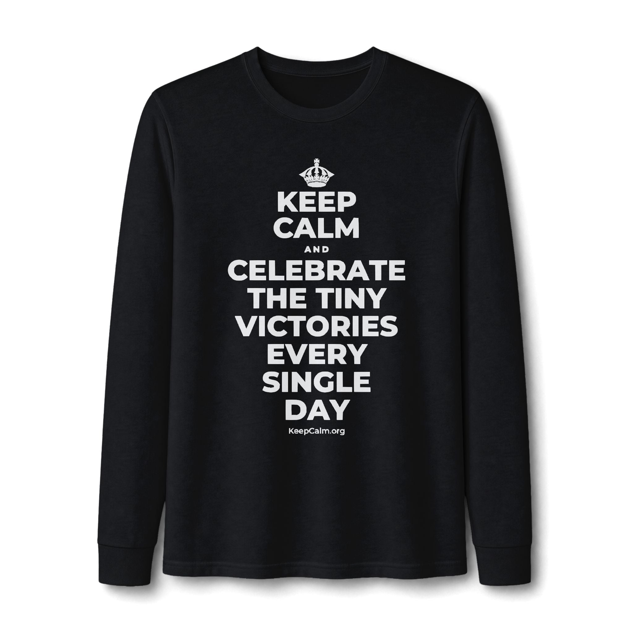 KEEP CALM AND CELEBRATE THE TINY VICTORIES EVERY SINGLE DAY Long Sleeve Tee