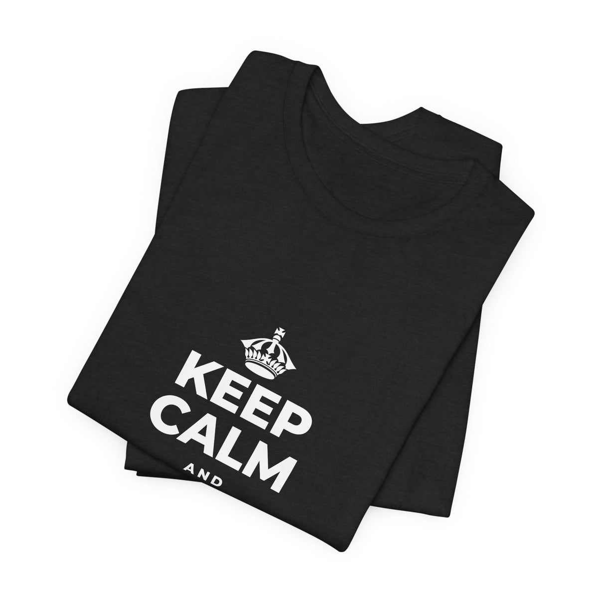 KEEP CALM AND RECHARGE, NO GUILT T-Shirt (Soft Cream–Heather Mauve)