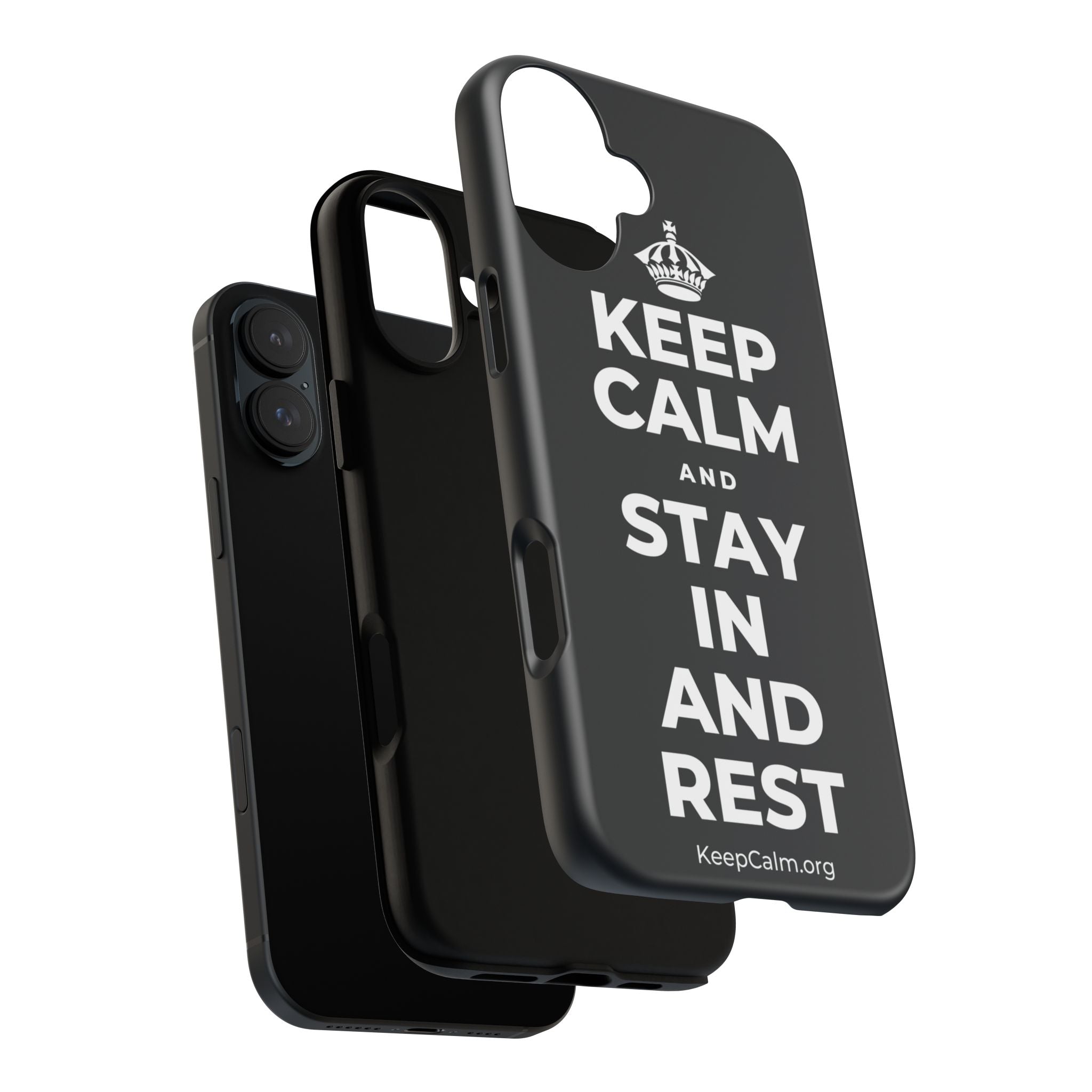 KEEP CALM AND STAY IN AND REST Phone Case (Dark)