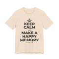 KEEP CALM AND MAKE A HAPPY MEMORY T-Shirt (Soft Cream–Heather Mauve)