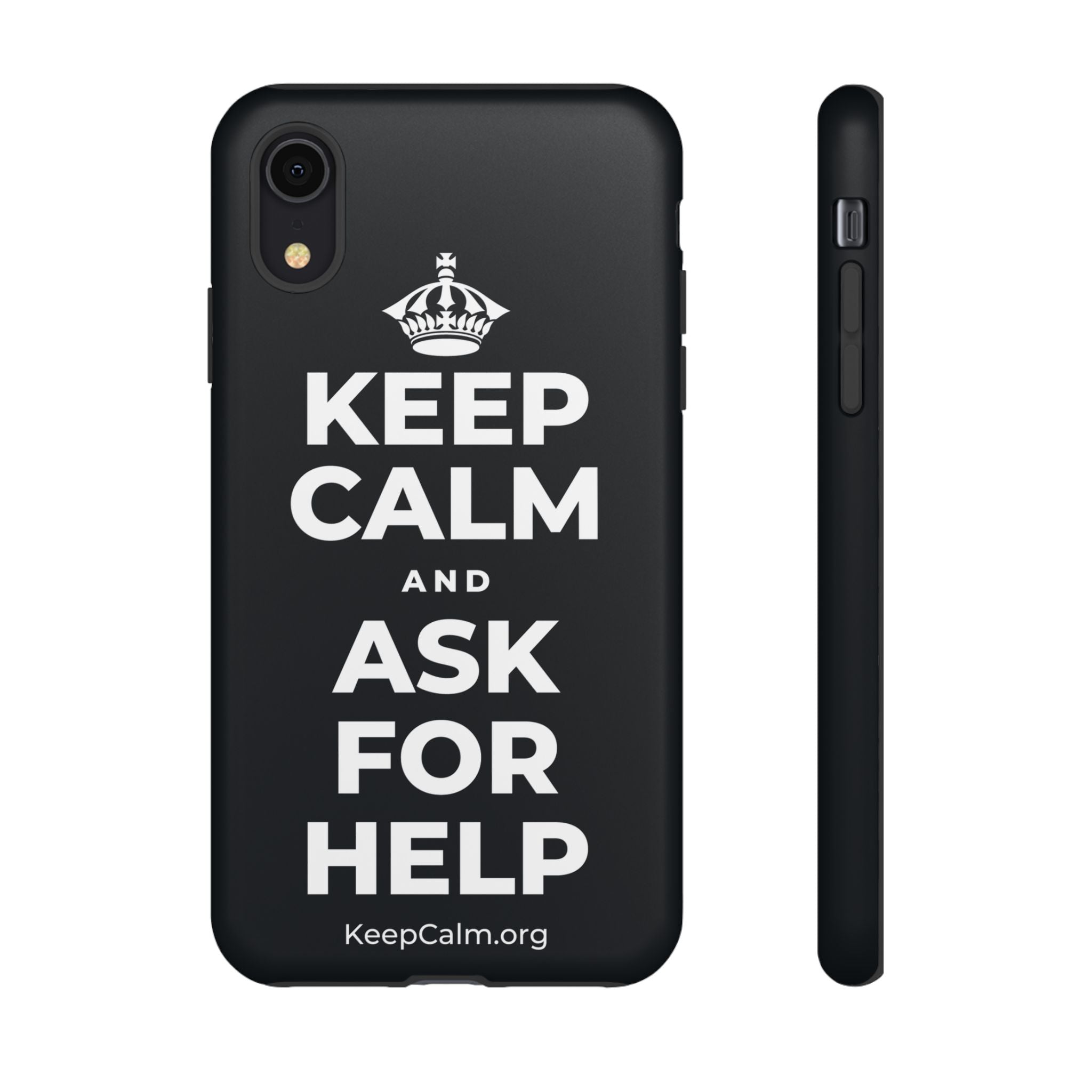 KEEP CALM AND ASK FOR HELP Phone Case (Dark)