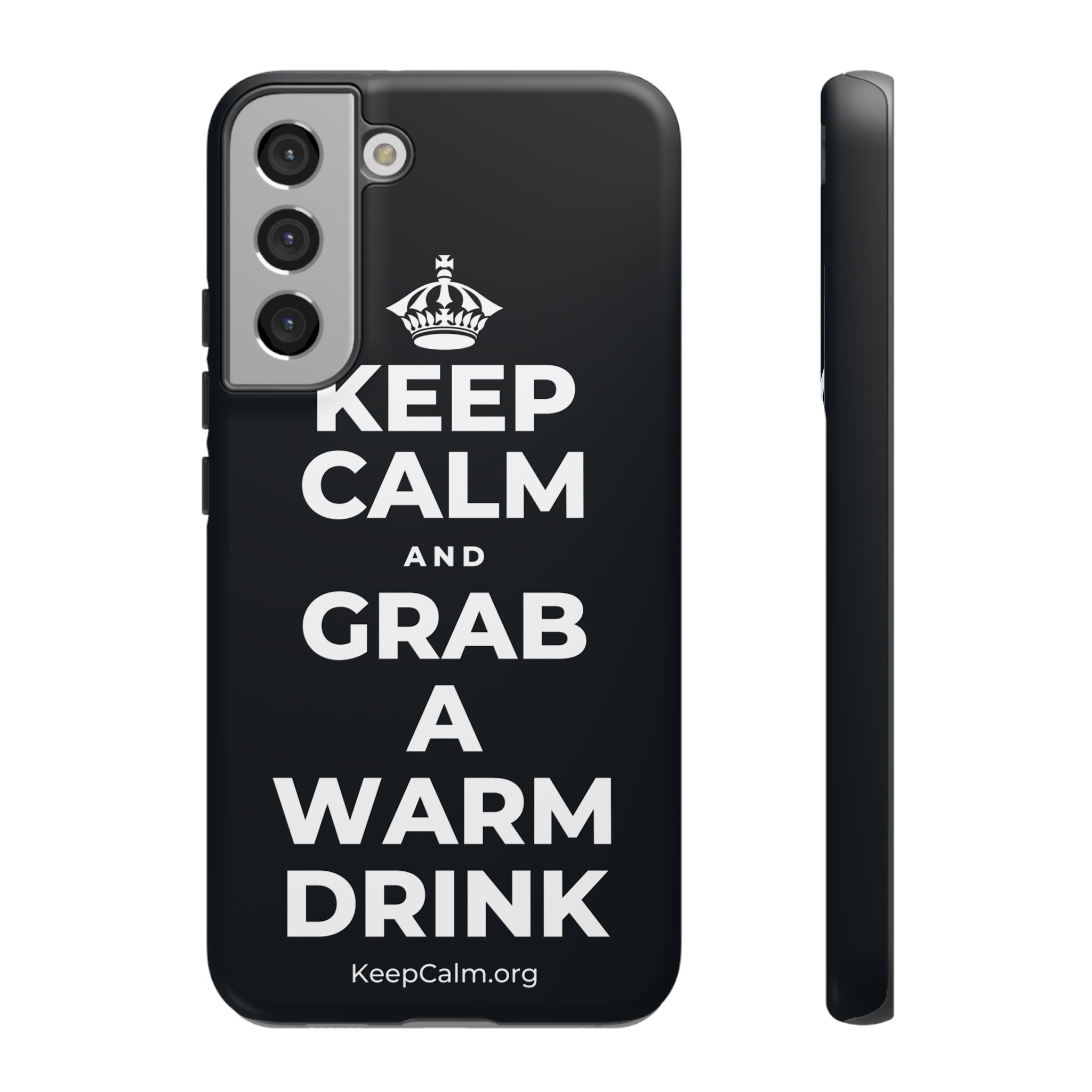KEEP CALM AND GRAB A WARM DRINK Phone Case (Dark)