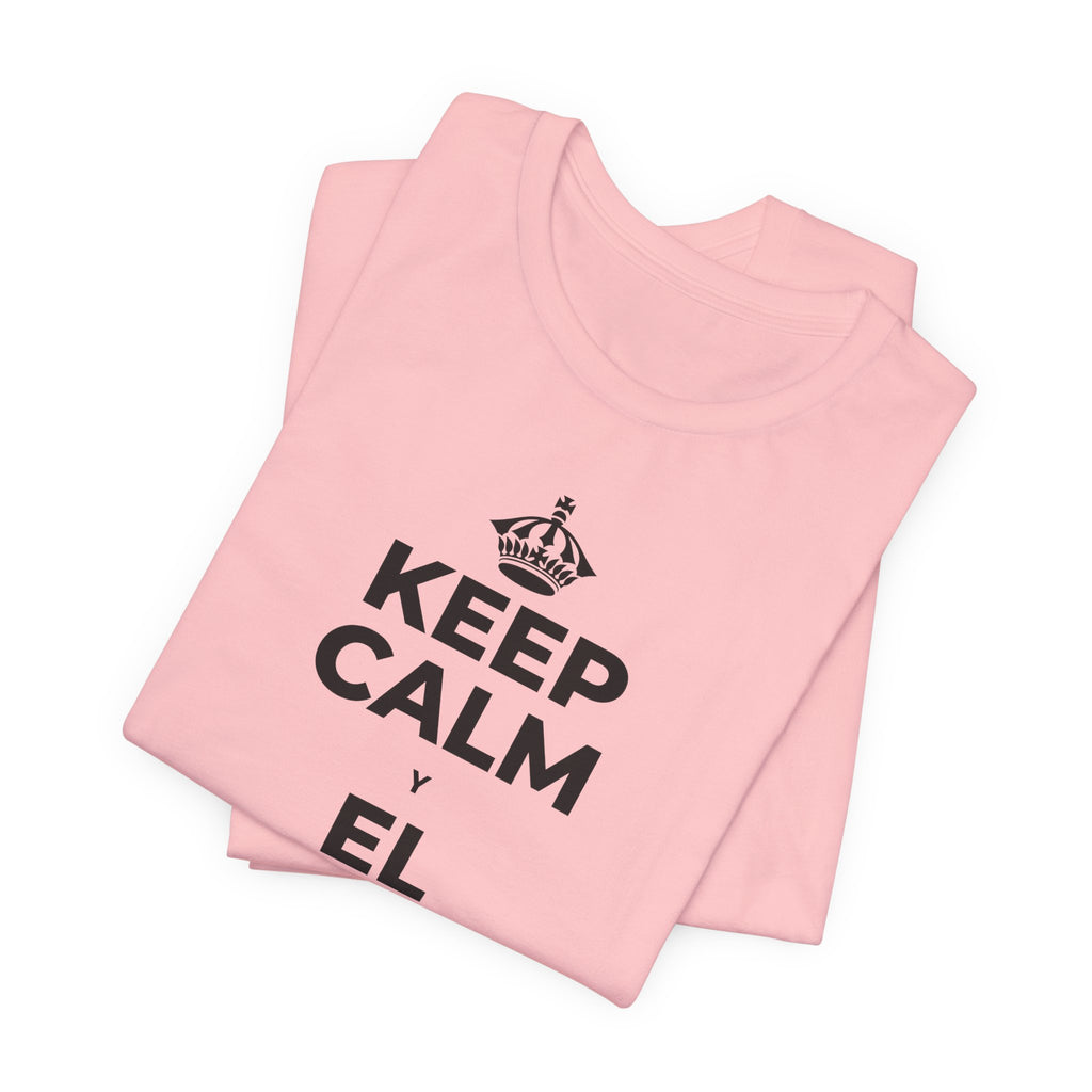 KEEP CALM Y EL AMOR PROPIO CUENTA T-Shirt (White–Asphalt)