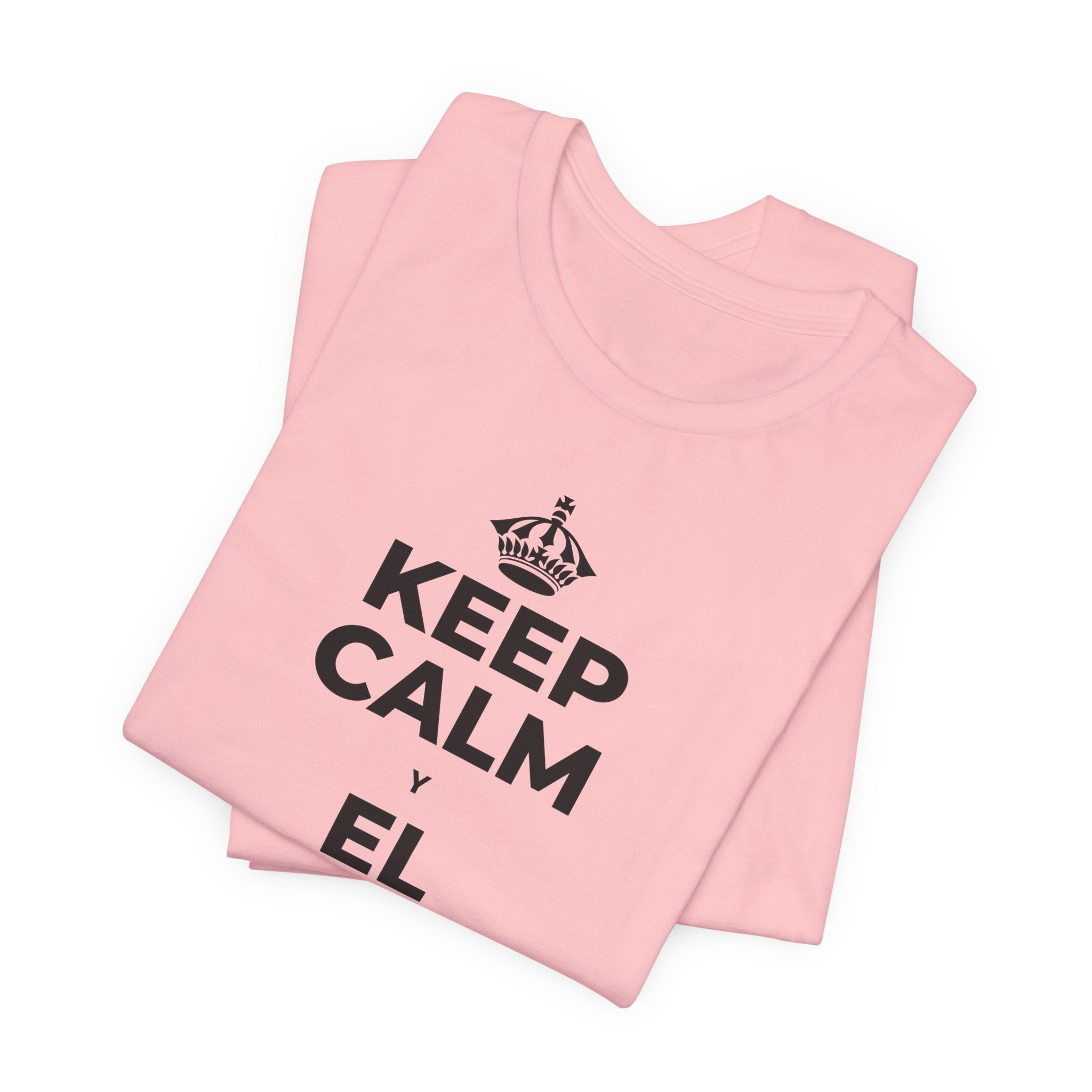 KEEP CALM Y EL AMOR PROPIO CUENTA T-Shirt (White–Asphalt)
