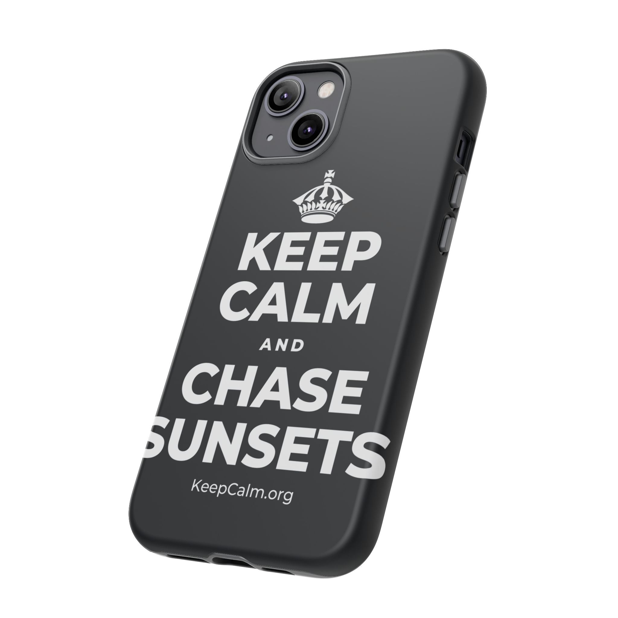 KEEP CALM AND CHASE SUNSETS Phone Case (Dark)