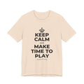 KEEP CALM AND MAKE TIME TO PLAY T-Shirt (Soft Cream–Heather Mauve)