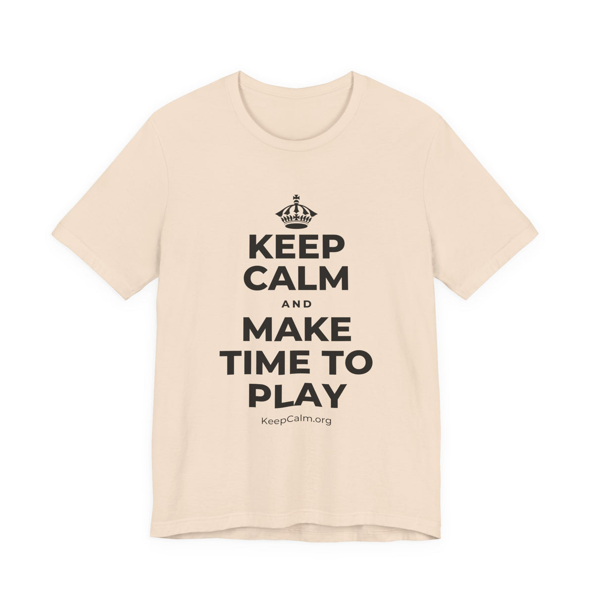 KEEP CALM AND MAKE TIME TO PLAY T-Shirt (Soft Cream–Heather Mauve)