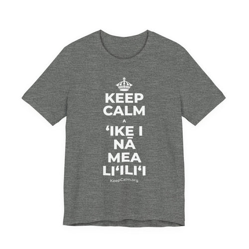 KEEP CALM A ʻIKE I NĀ MEA LIʻILIʻI T-Shirt (Baby Blue–Silver)