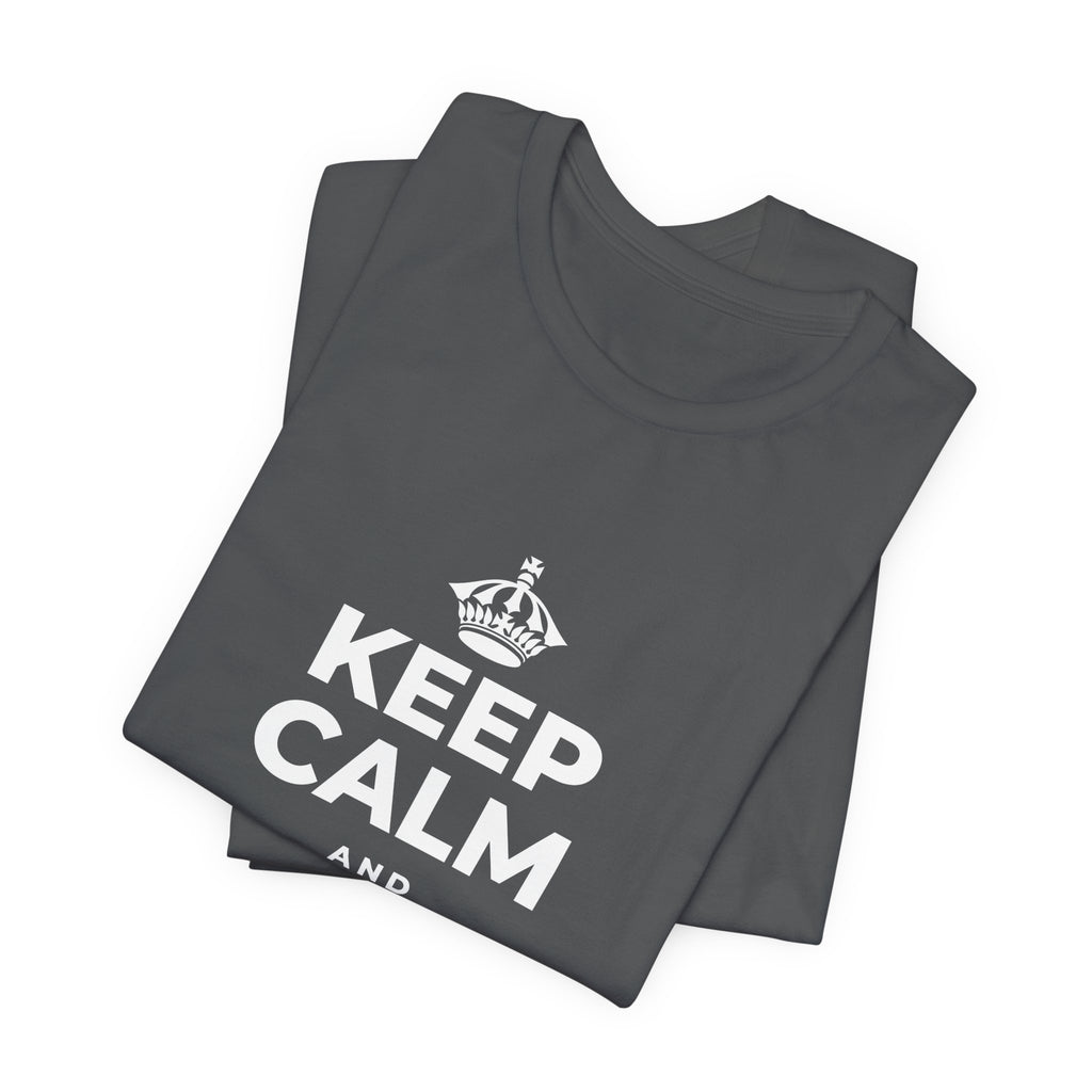 KEEP CALM AND SHARE THE LOVE T-Shirt (White–Asphalt)