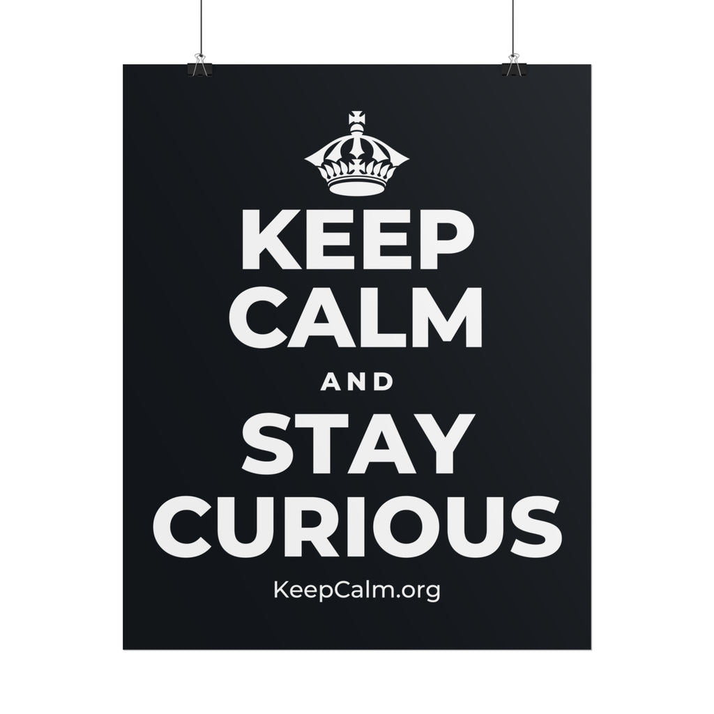 KEEP CALM AND STAY CURIOUS Poster (Dark)