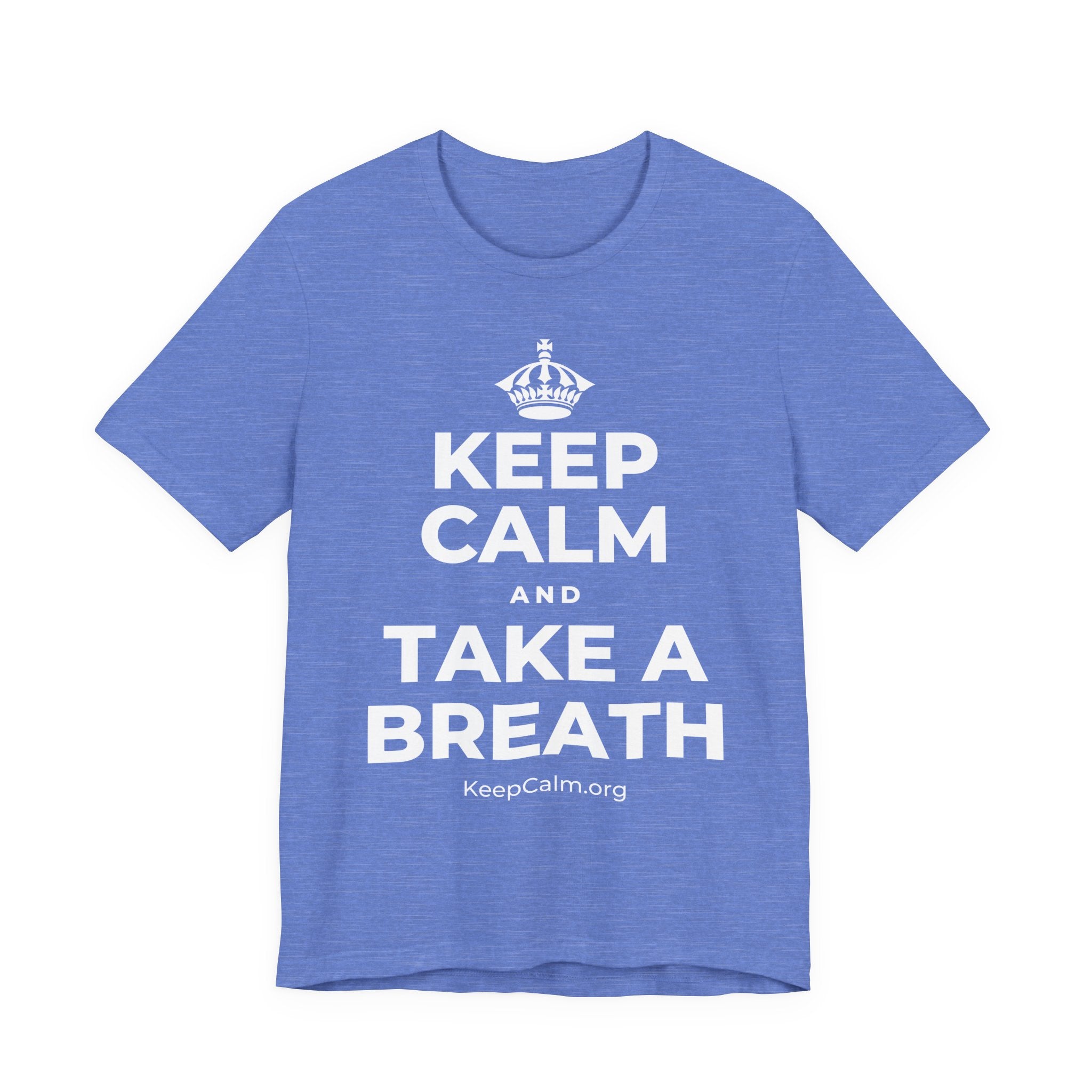 KEEP CALM AND TAKE A BREATH T-Shirt (Soft Cream–Heather Mauve)