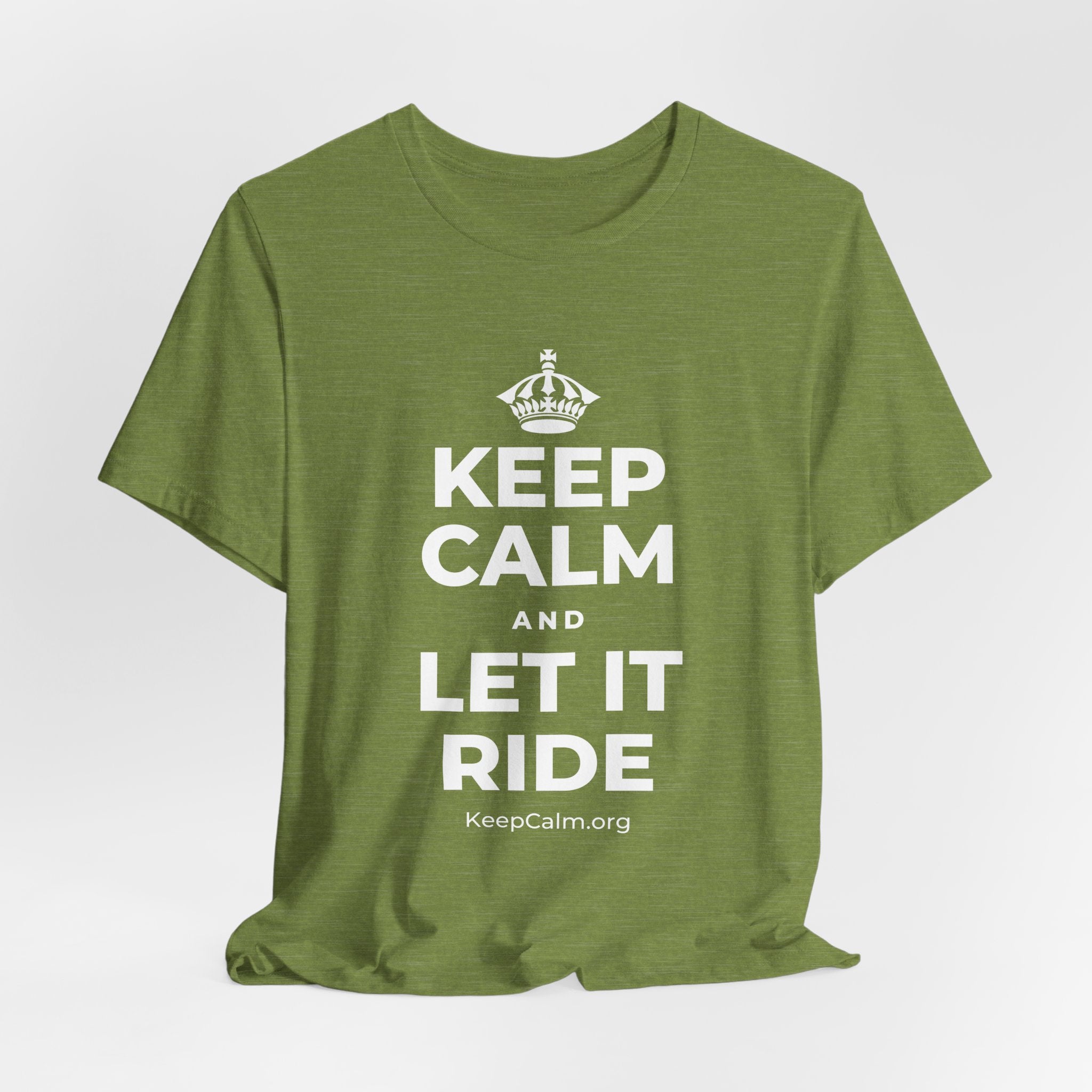 KEEP CALM AND LET IT RIDE T-Shirt (Baby Blue–Silver)