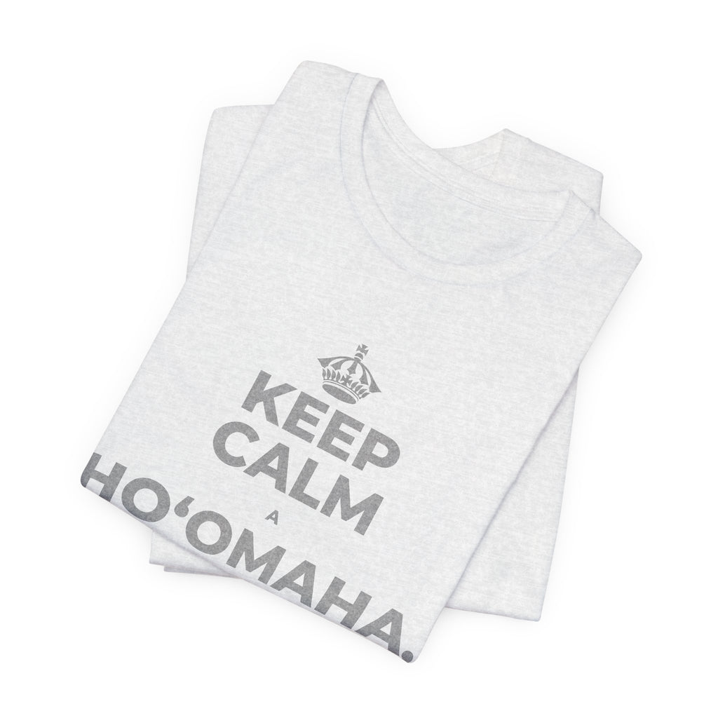 KEEP CALM A HOʻOMAHA, A LAILA KŪ T-Shirt (Soft Cream–Heather Mauve)