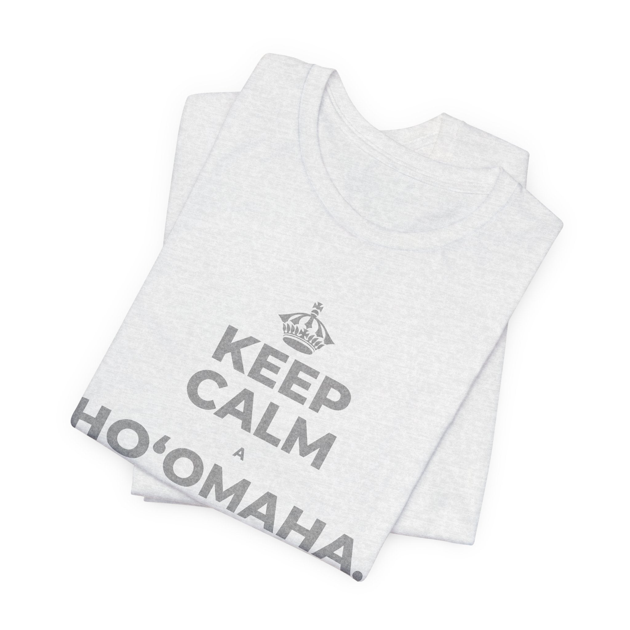 KEEP CALM A HOʻOMAHA, A LAILA KŪ T-Shirt (Soft Cream–Heather Mauve)