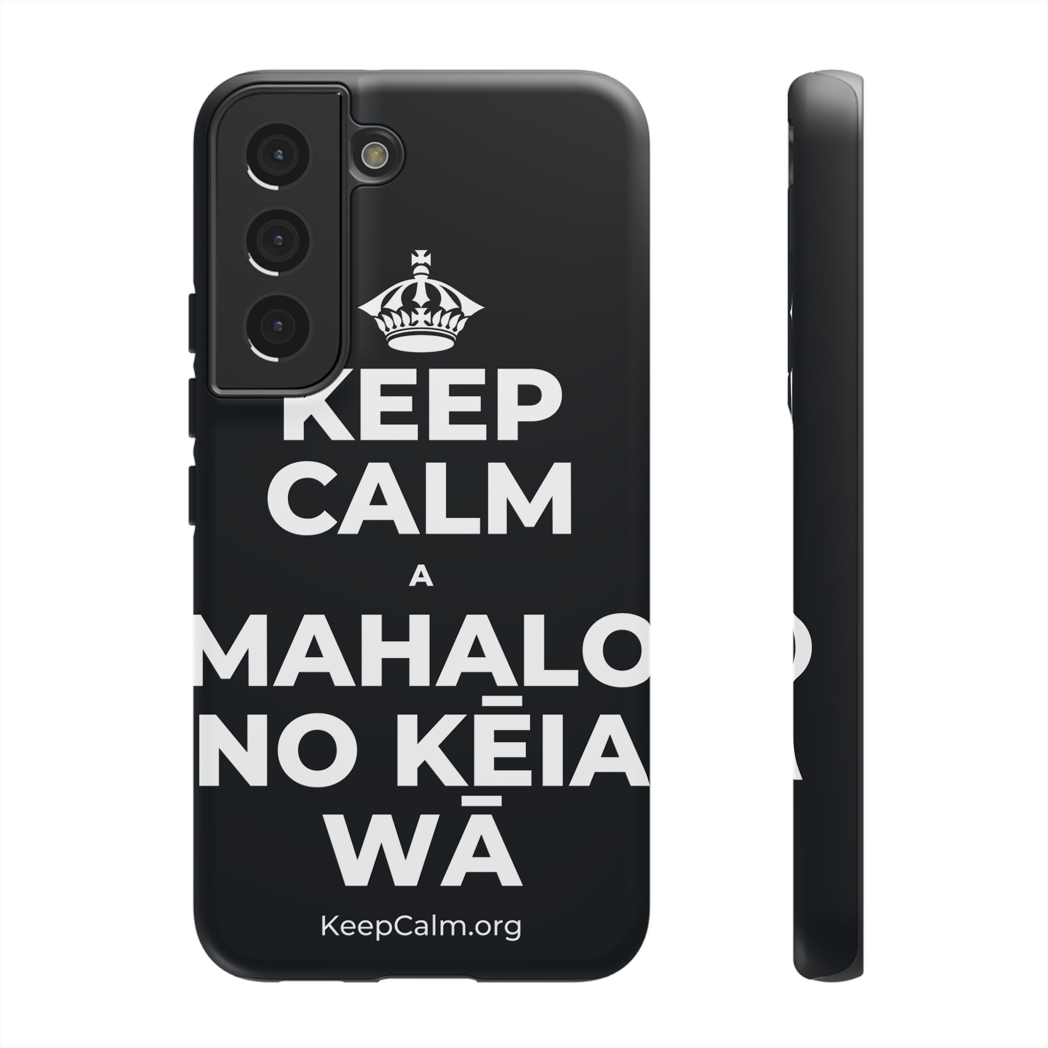 KEEP CALM A MAHALO NO KĒIA WĀ Phone Case (Dark)