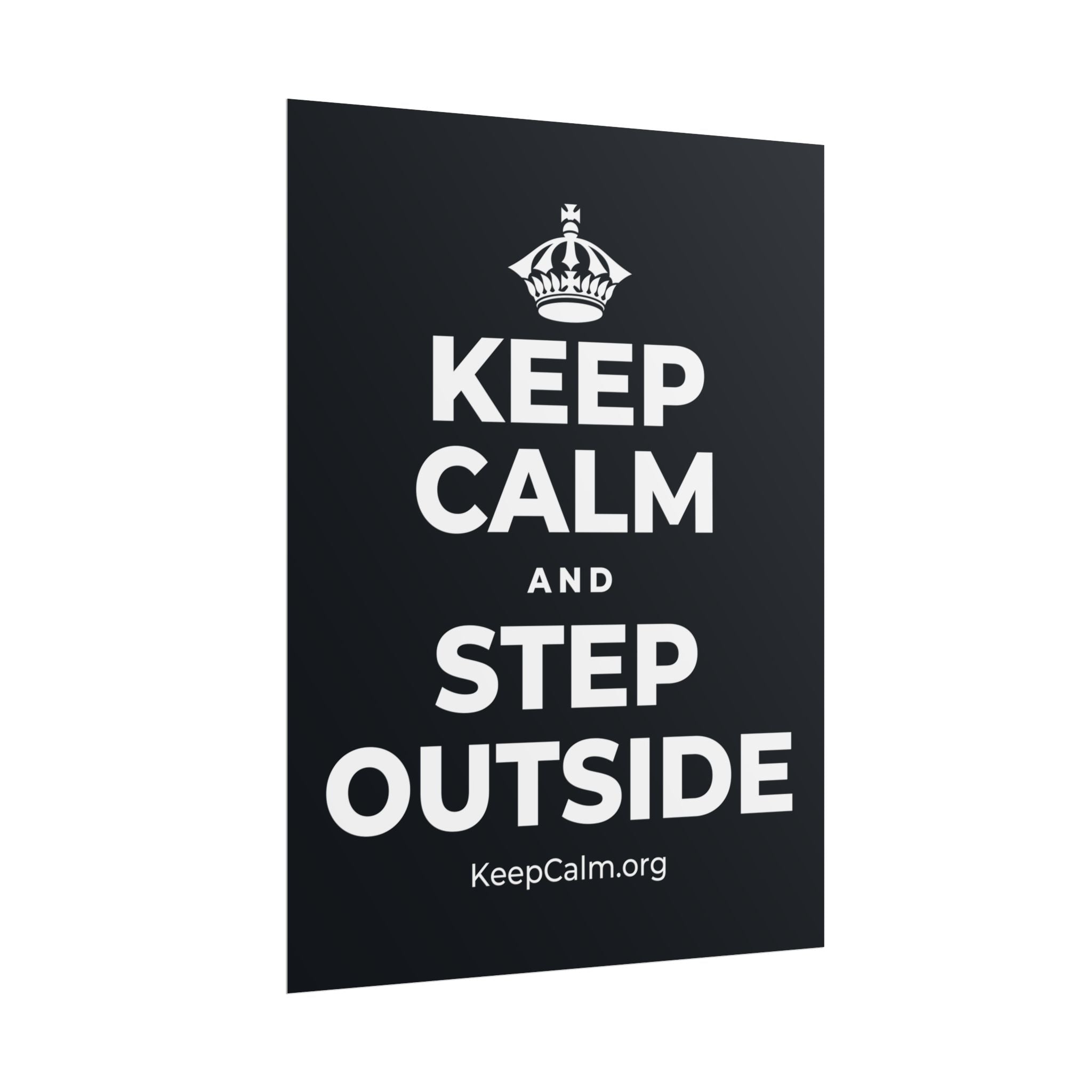 KEEP CALM AND STEP OUTSIDE Poster (Dark)