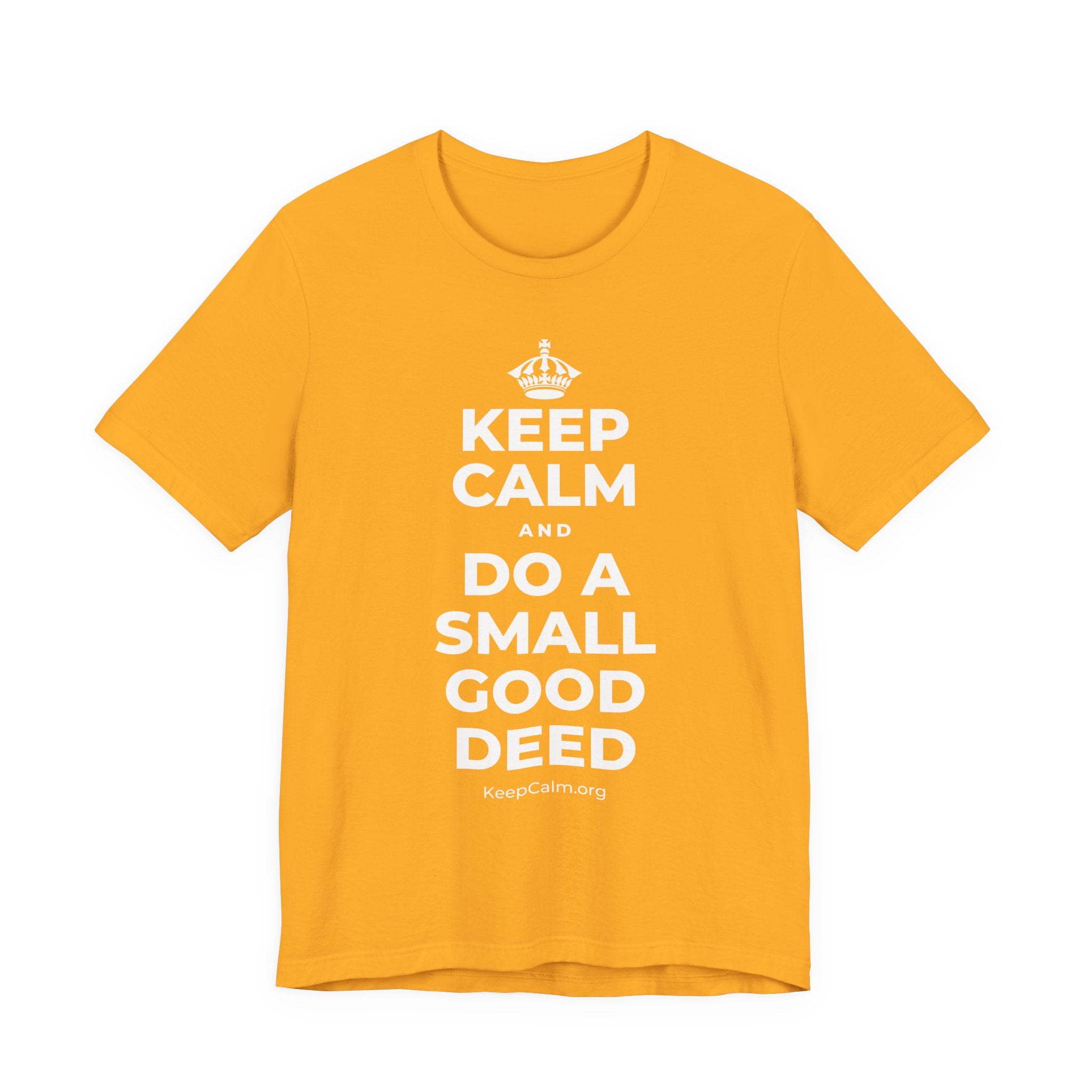 KEEP CALM AND DO A SMALL GOOD DEED T-Shirt (Baby Blue–Silver)