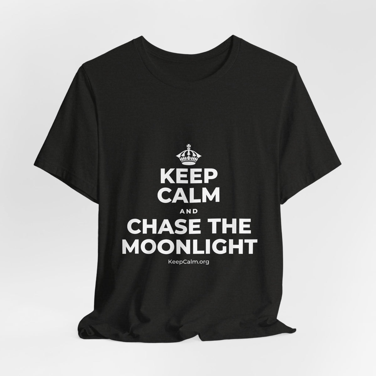 KEEP CALM AND CHASE THE MOONLIGHT T-Shirt (Soft Cream–Heather Mauve)