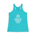 KEEP CALM AND BARISH SE CHEEZEIN BADHTI HAIN Women's Racerback Tank