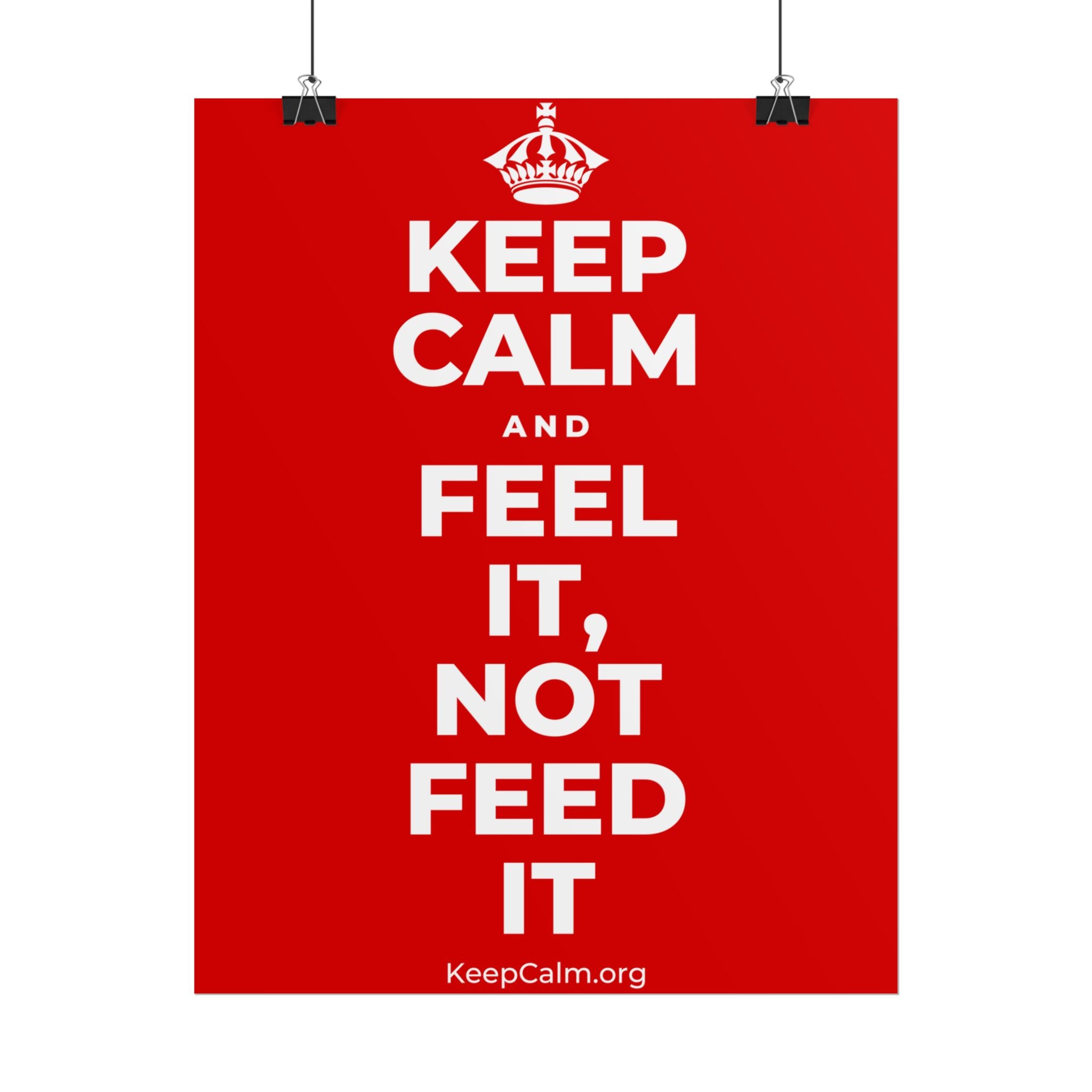 KEEP CALM AND FEEL IT, NOT FEED IT Poster