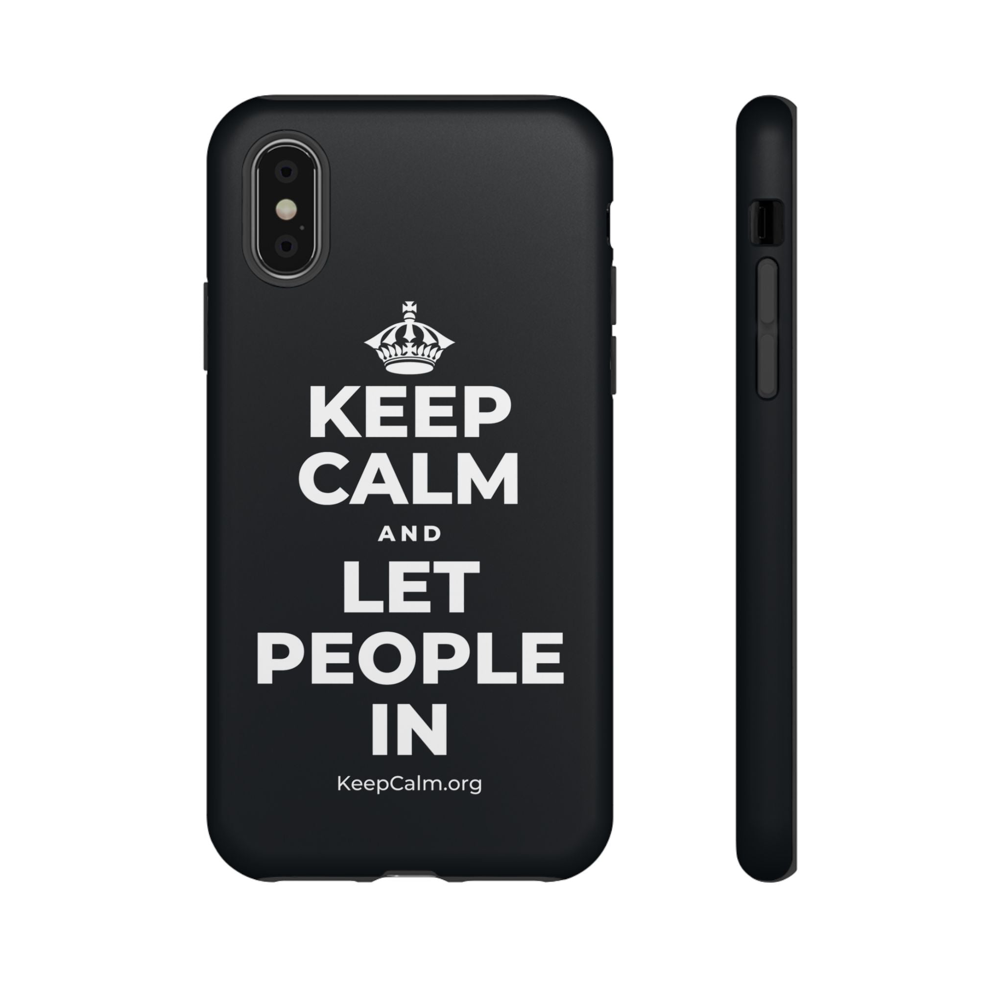 KEEP CALM AND LET PEOPLE IN Phone Case (Dark)