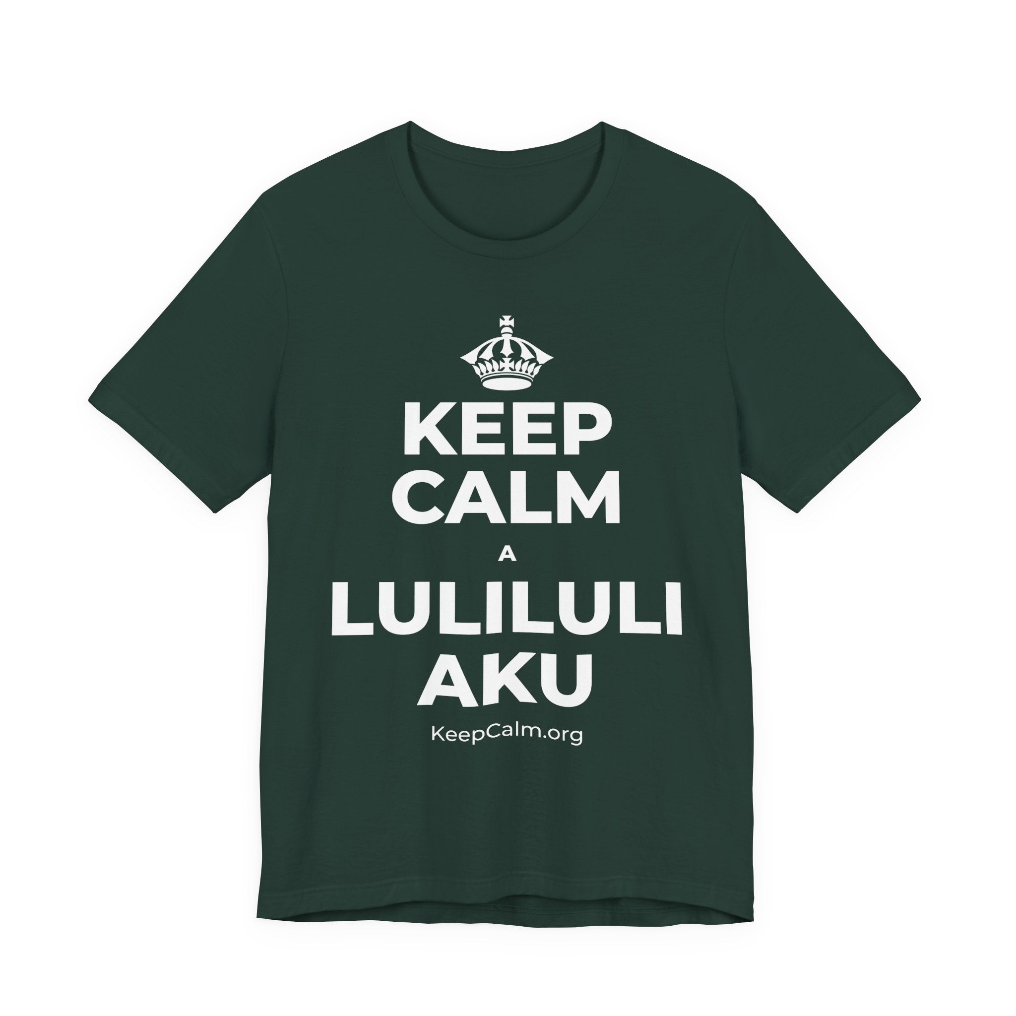 KEEP CALM A LULILULI AKU T-Shirt (White–Asphalt)