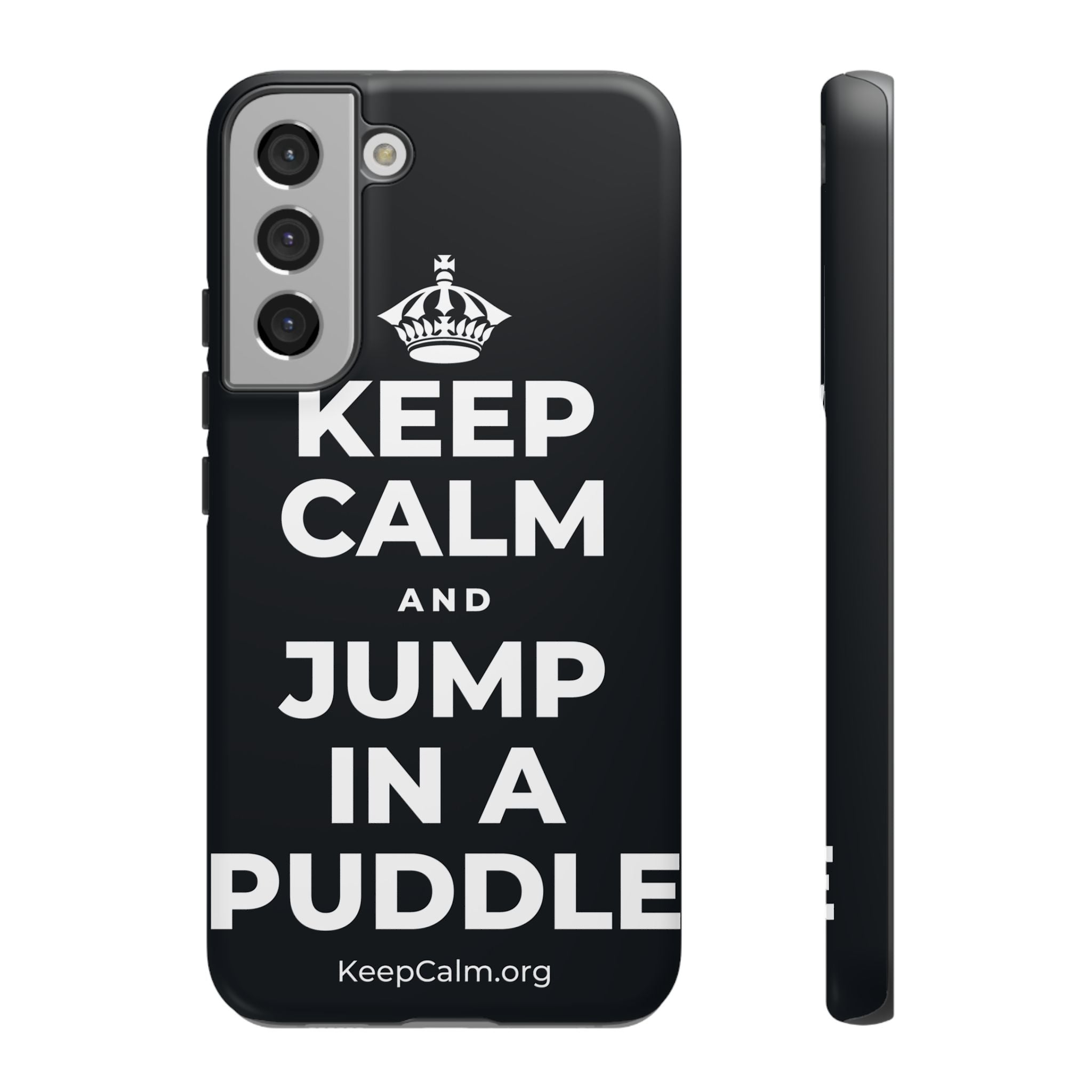KEEP CALM AND JUMP IN A PUDDLE Phone Case (Dark)