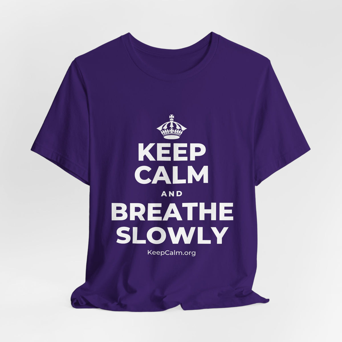 KEEP CALM AND BREATHE SLOWLY T-Shirt (Soft Cream–Heather Mauve)