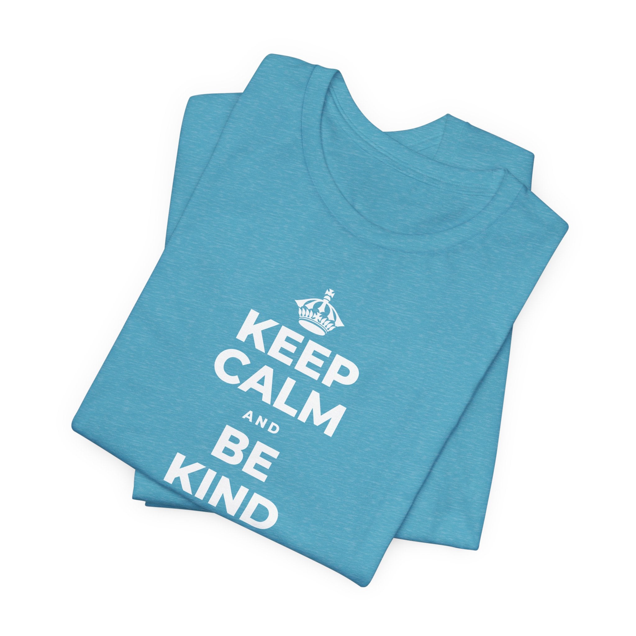 KEEP CALM AND BE KIND TO THE NEW KID T-Shirt (Soft Cream–Heather Mauve)