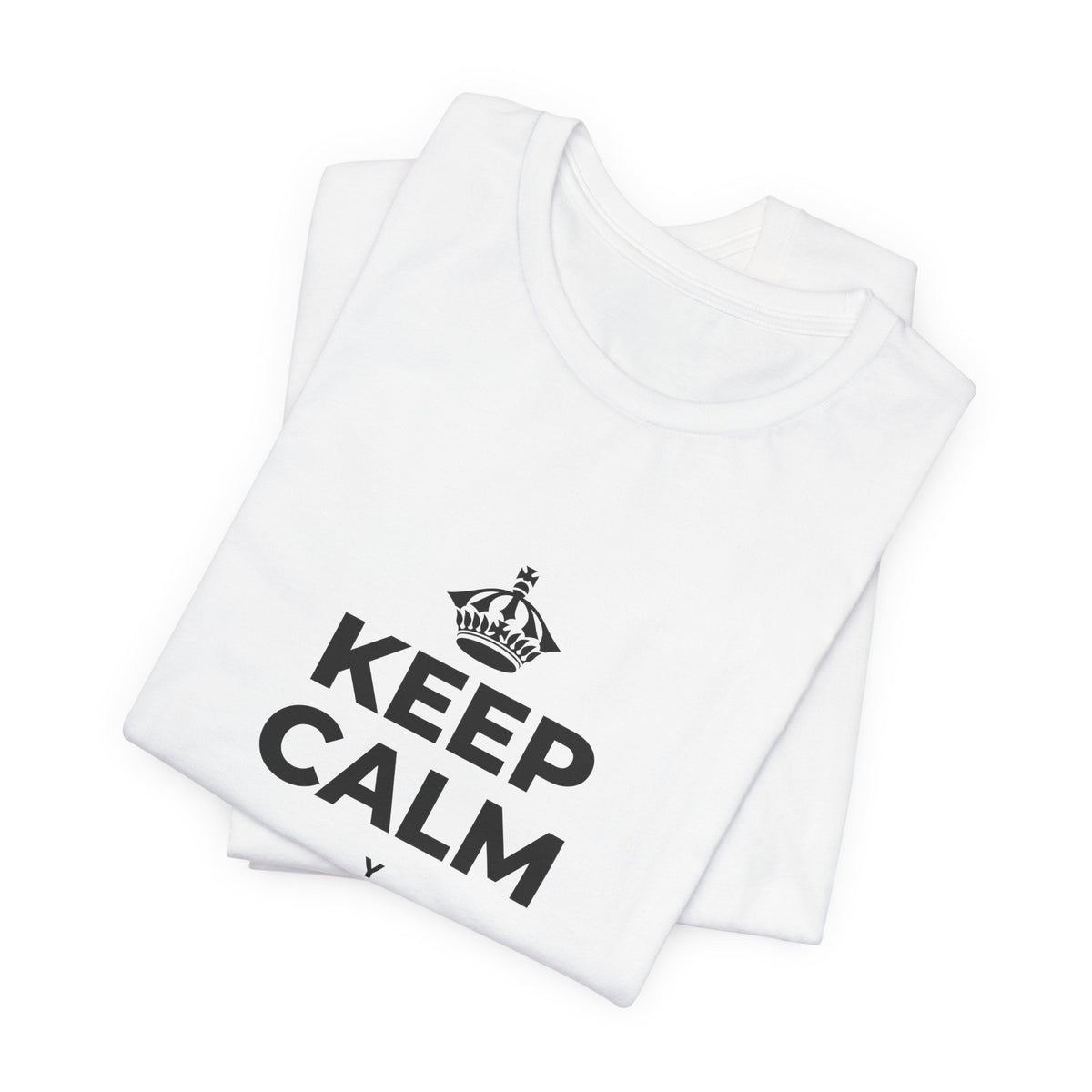 KEEP CALM Y DEJA QUE SE ENFRÍE T-Shirt (White–Asphalt)