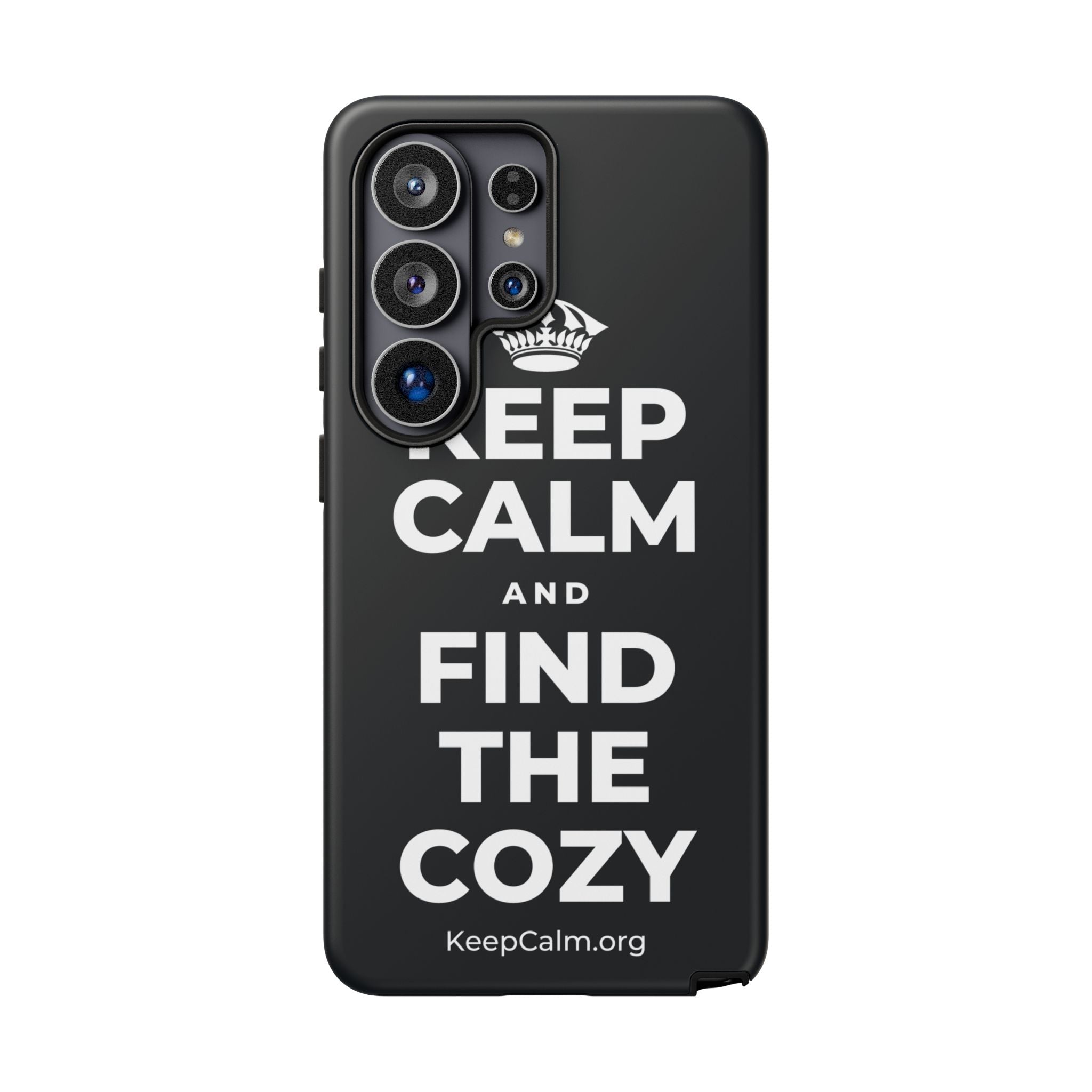 KEEP CALM AND FIND THE COZY Phone Case (Dark)