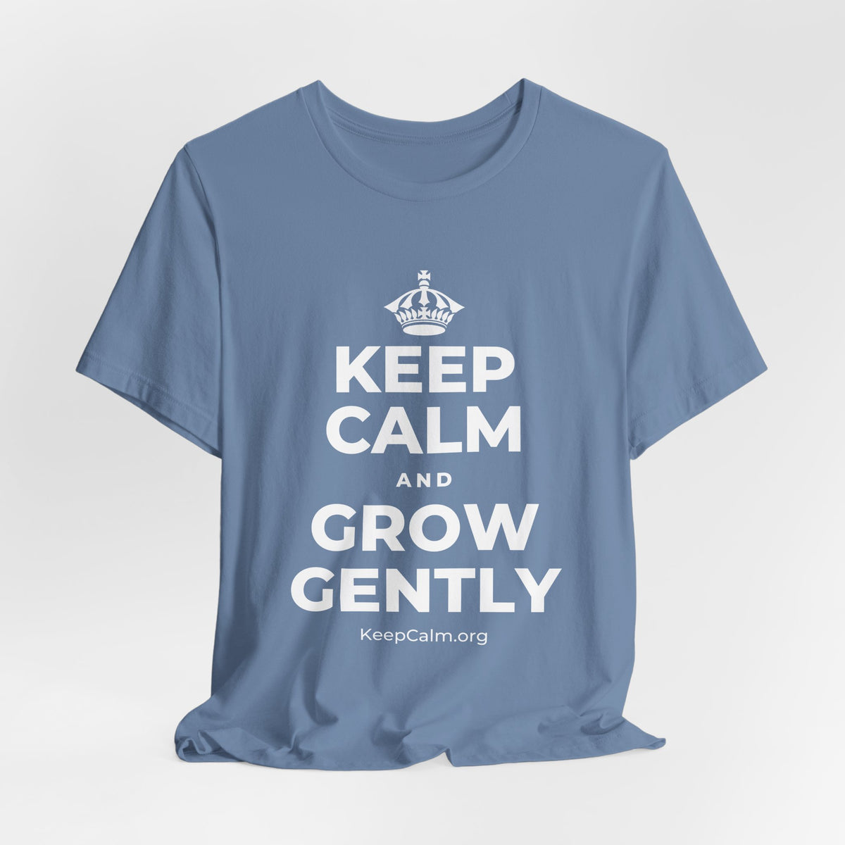 KEEP CALM AND GROW GENTLY T-Shirt (Soft Cream–Heather Mauve)