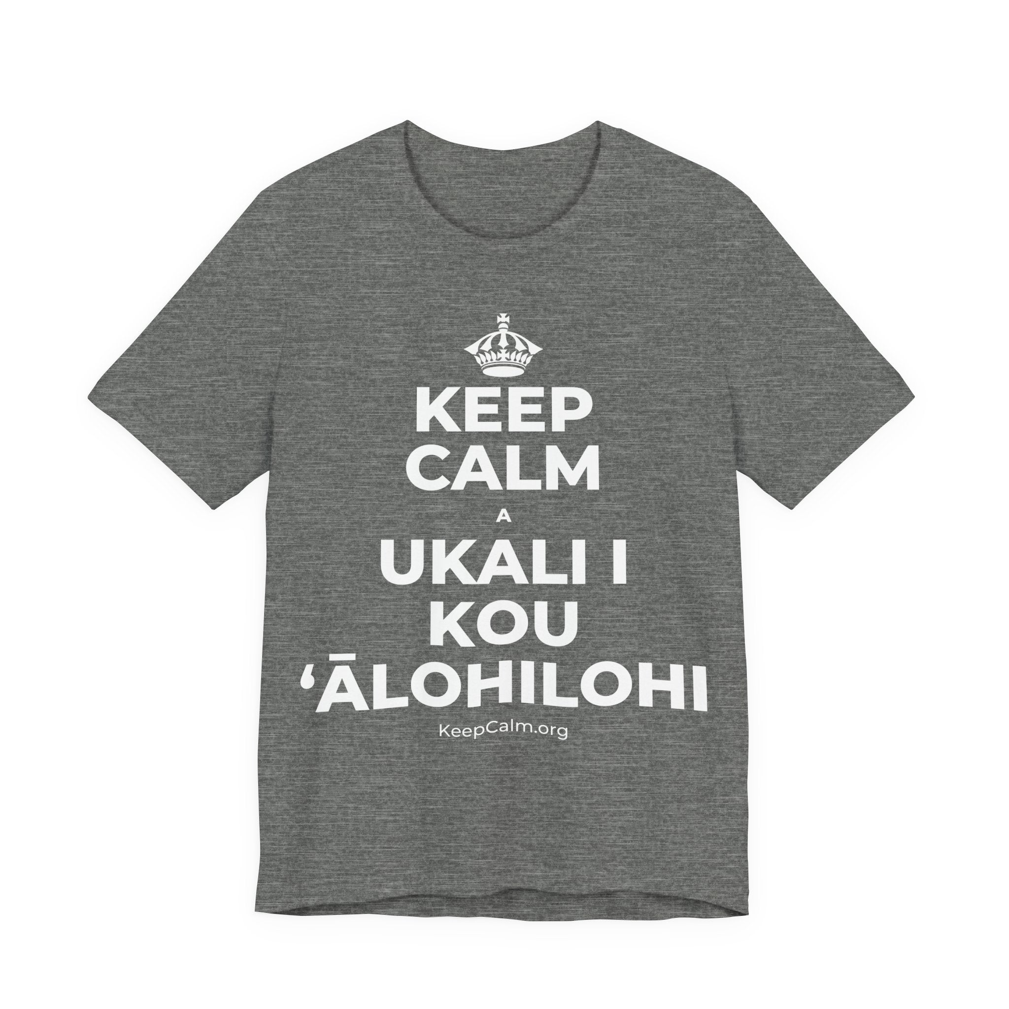 KEEP CALM A UKALI I KOU ʻĀLOHILOHI T-Shirt (Baby Blue–Silver)