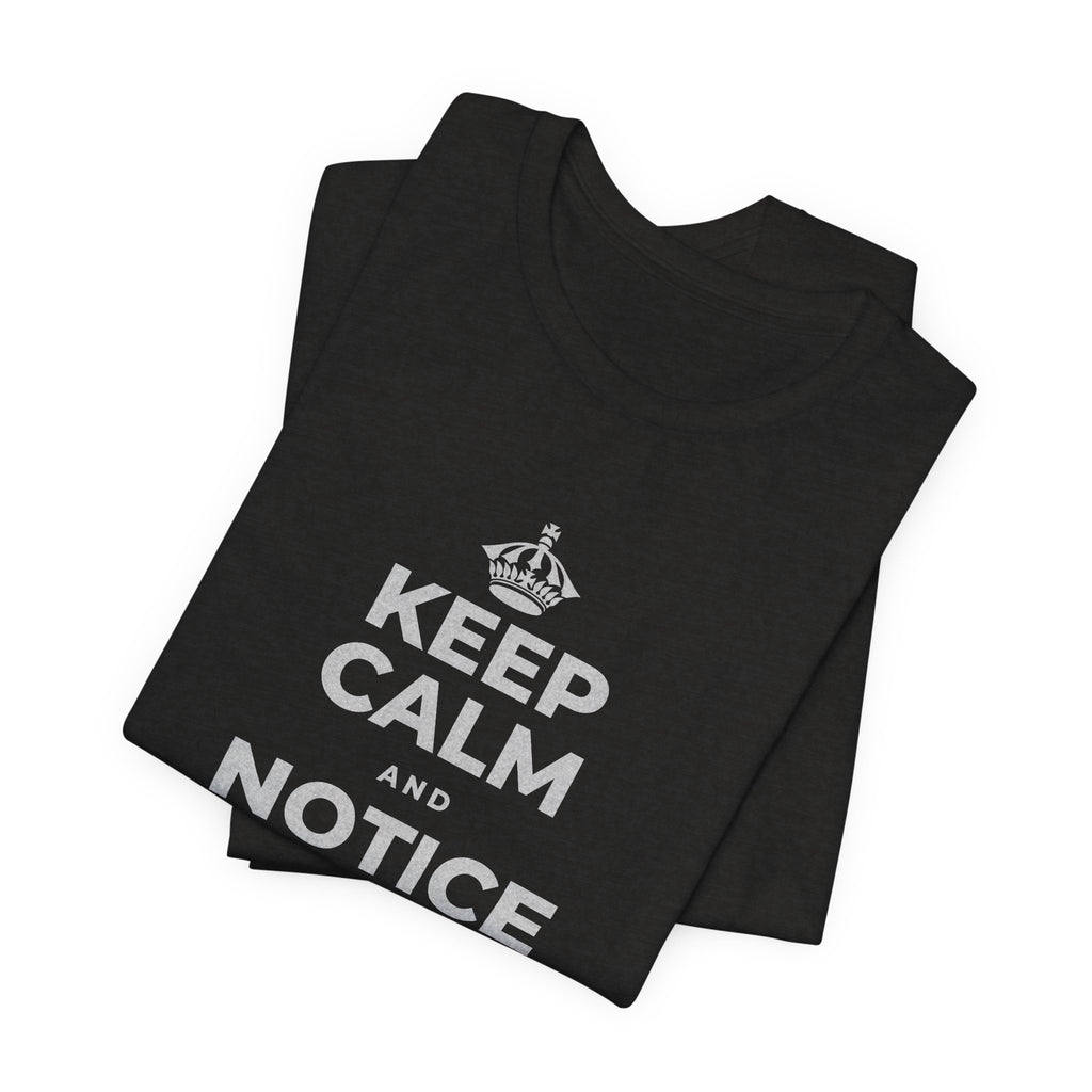 KEEP CALM AND NOTICE YOU'RE SAFE RIGHT NOW T-Shirt (Soft Cream–Heather Mauve)