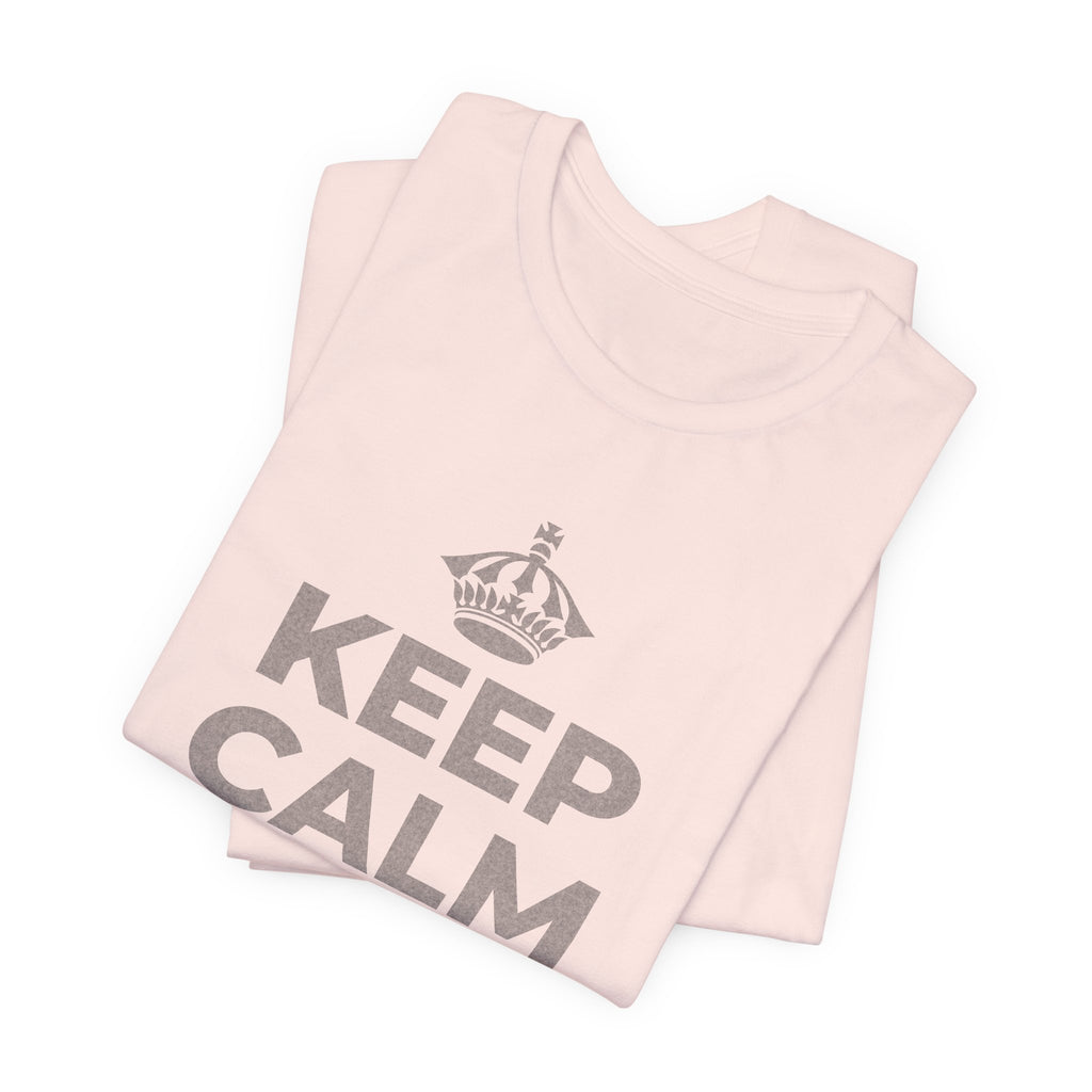 KEEP CALM AND OWN IT T-Shirt (Soft Cream–Heather Mauve)