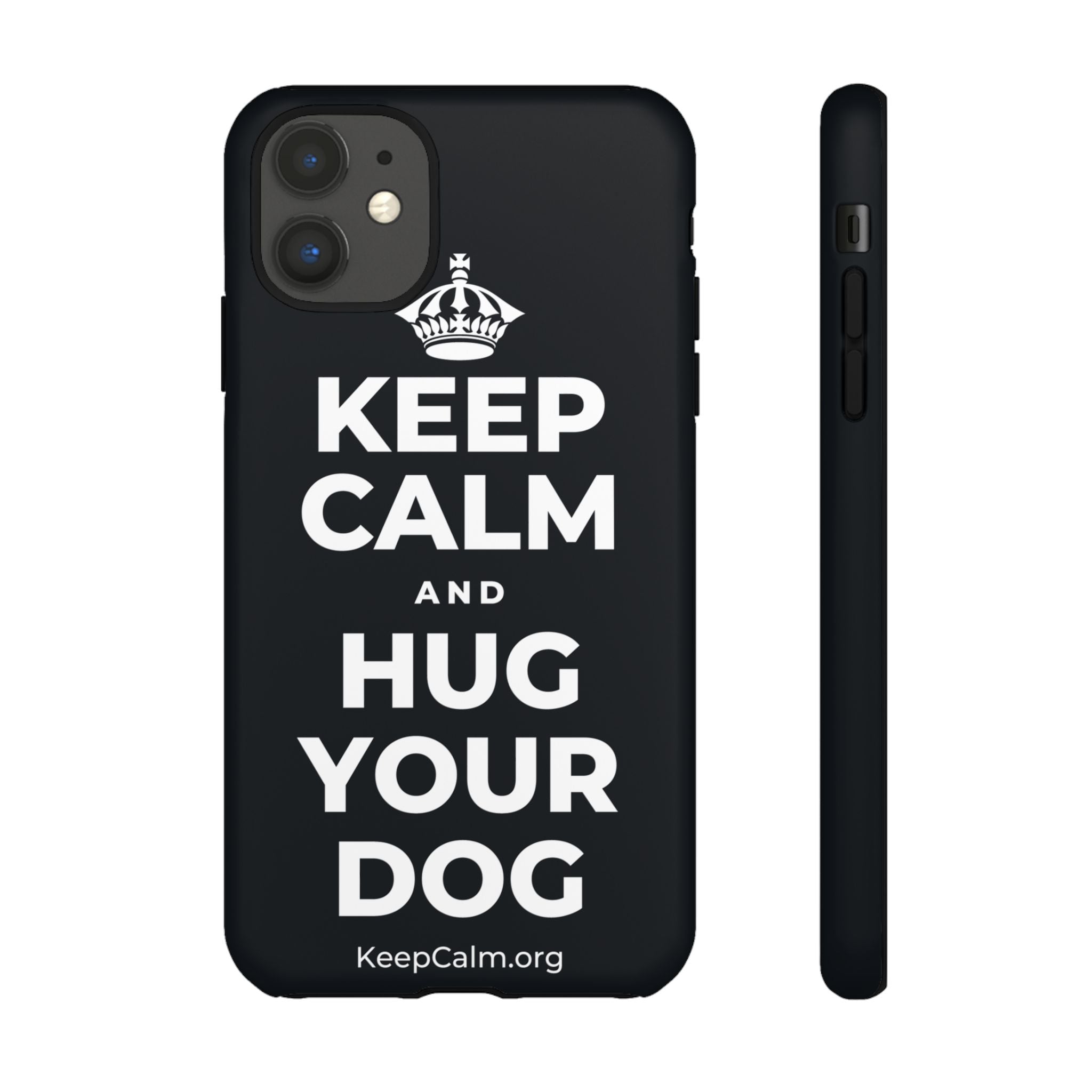 KEEP CALM AND HUG YOUR DOG Phone Case (Dark)
