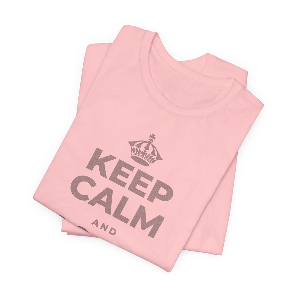 KEEP CALM AND জিনিসগুলো ঝরে যেতে দাও T-Shirt (White–Asphalt)