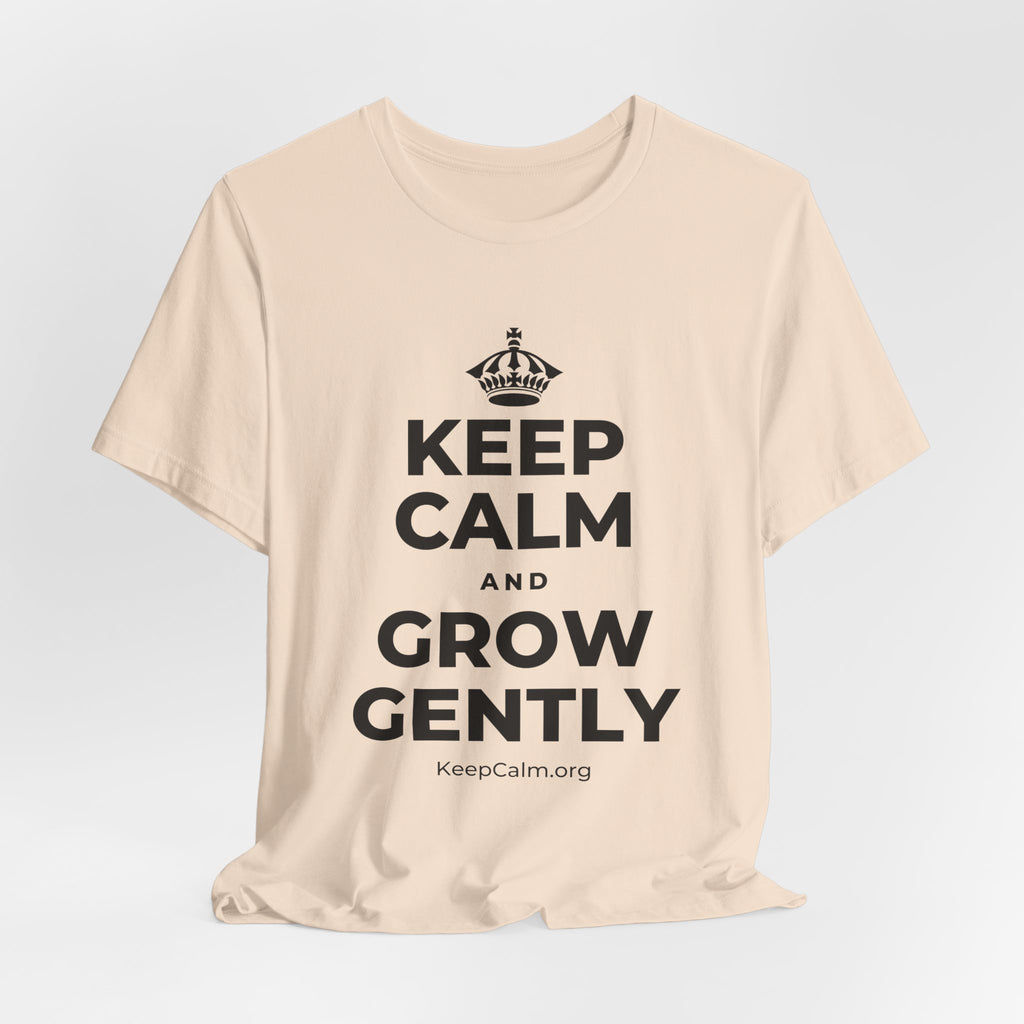 KEEP CALM AND GROW GENTLY T-Shirt (Soft Cream–Heather Mauve)